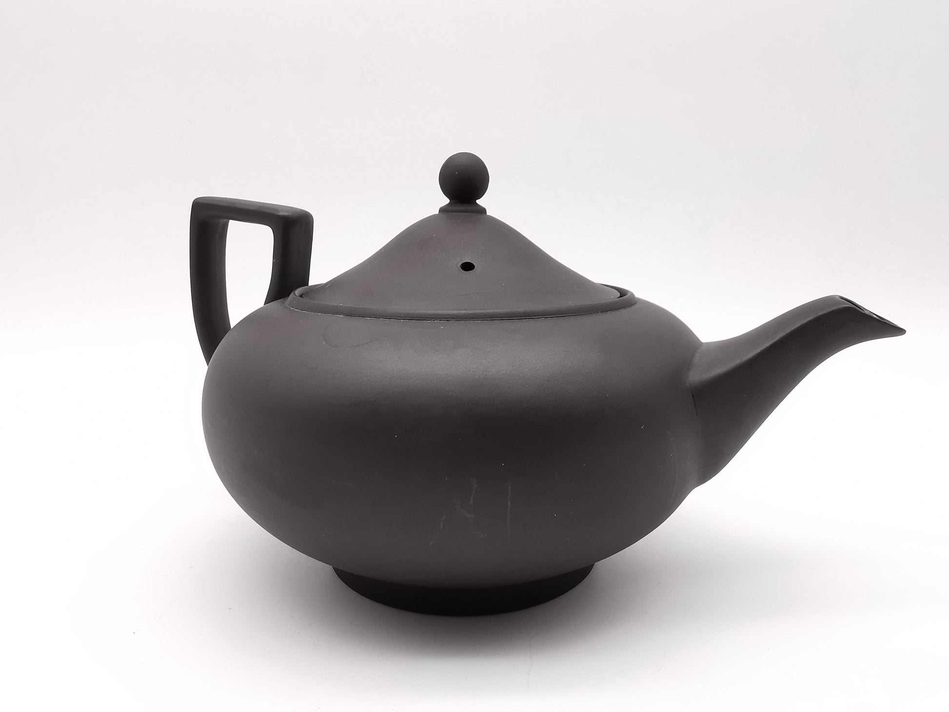 Vintage Wedgwood Black Basalt Teapot -  Matte Black Stoneware