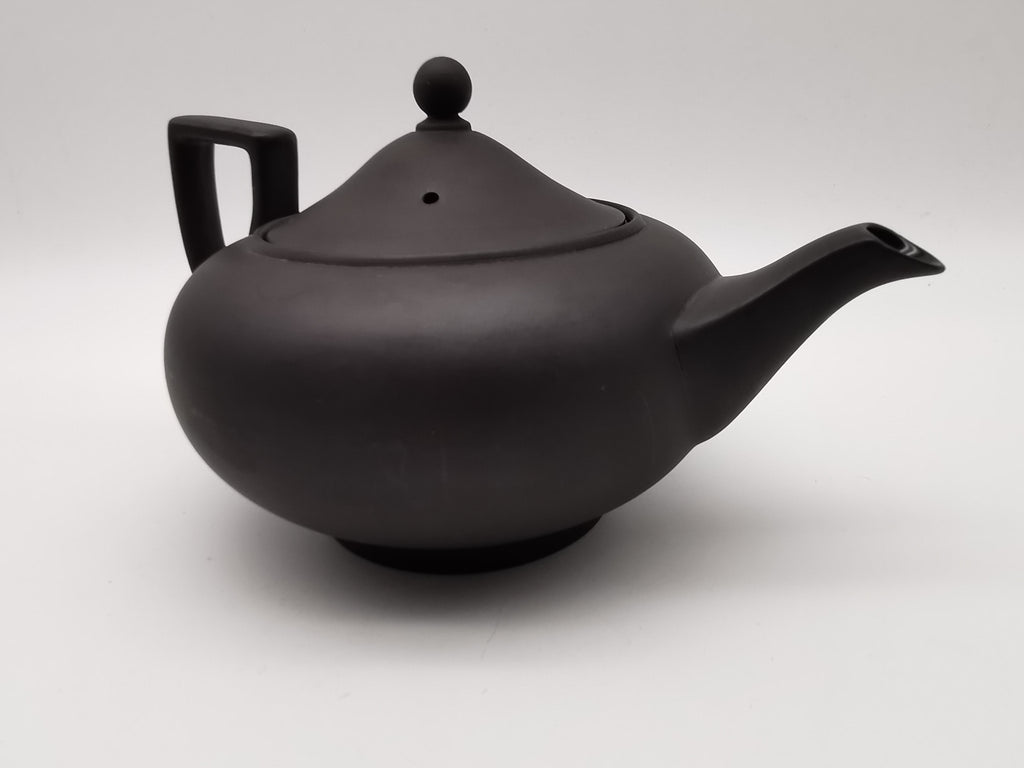 Vintage Wedgwood Black Basalt Teapot -  Matte Black Stoneware