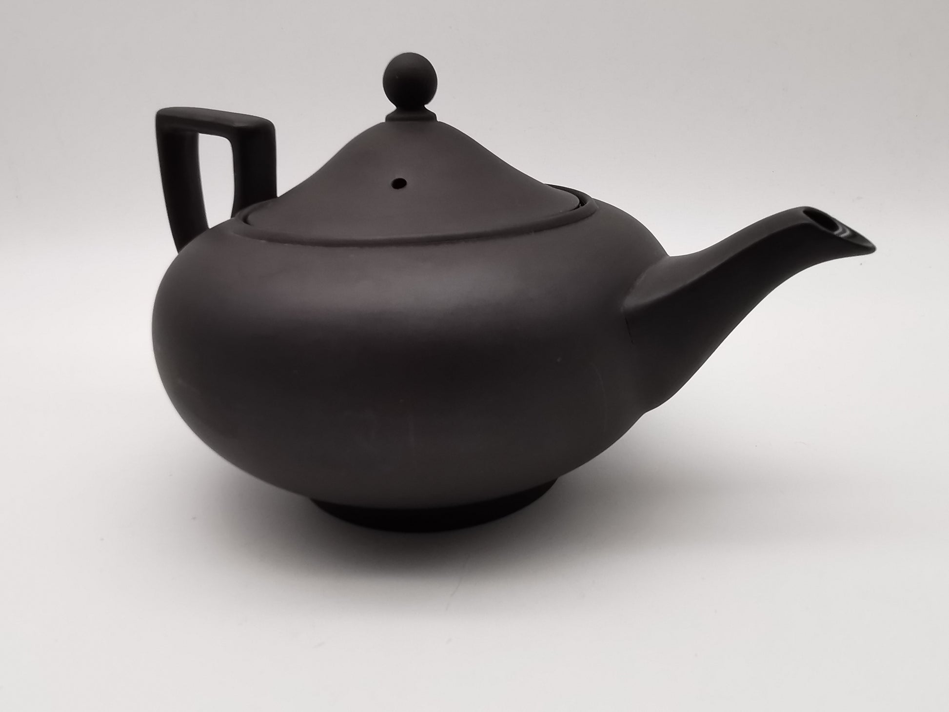 Vintage Wedgwood Black Basalt Teapot -  Matte Black Stoneware