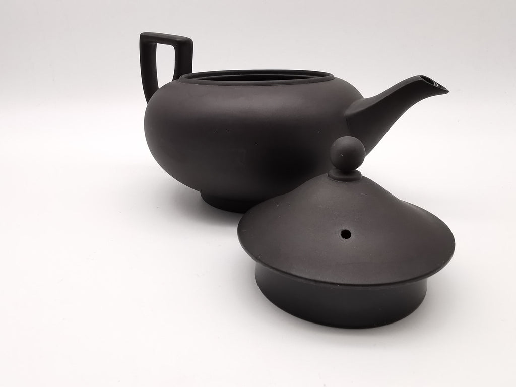 Vintage Wedgwood Black Basalt Teapot -  Matte Black Stoneware