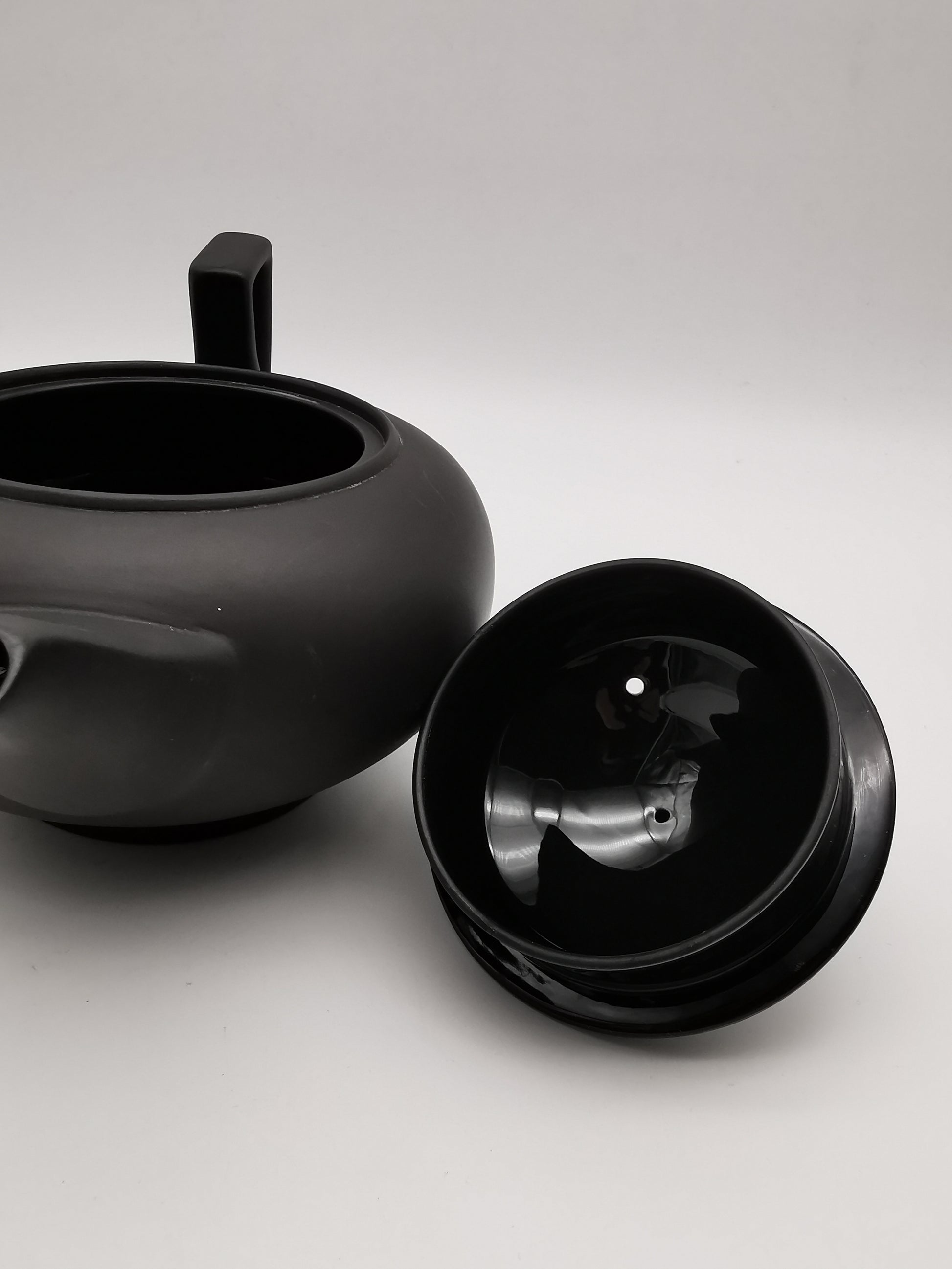 Vintage Wedgwood Black Basalt Teapot -  Matte Black Stoneware
