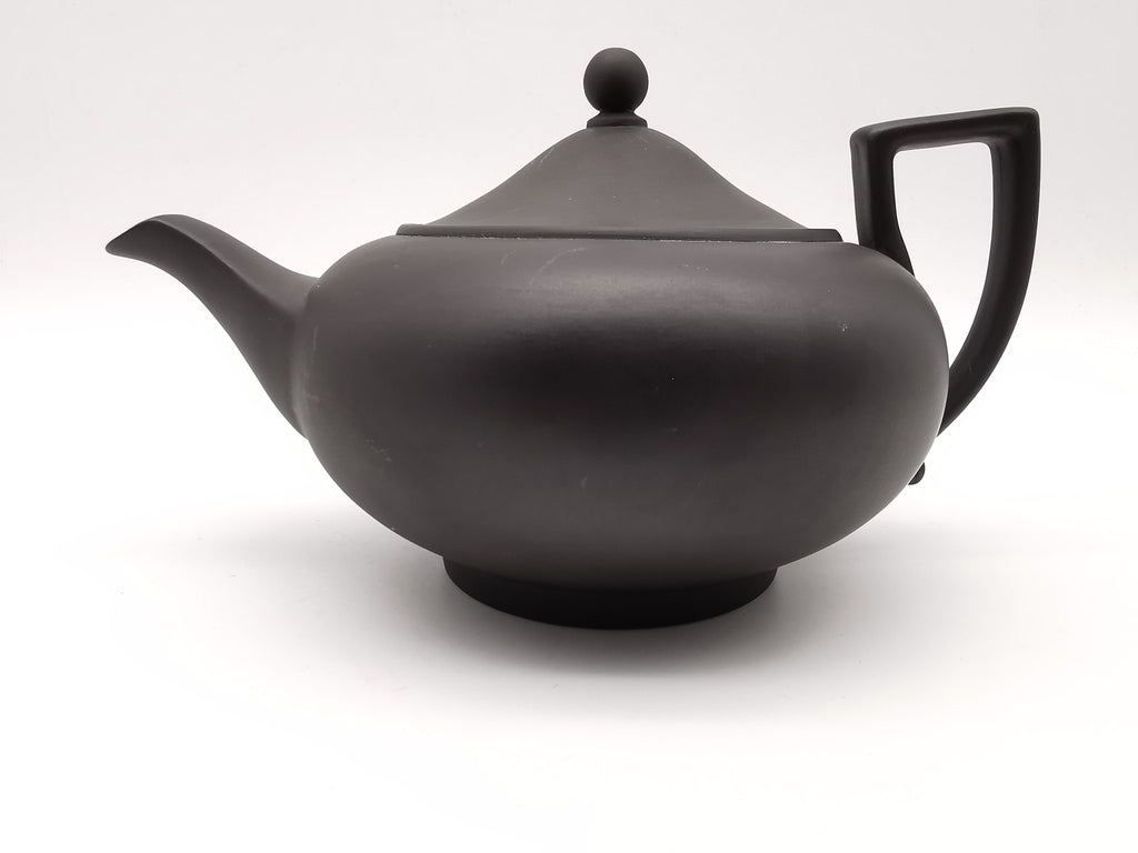 Vintage Wedgwood Black Basalt Teapot -  Matte Black Stoneware
