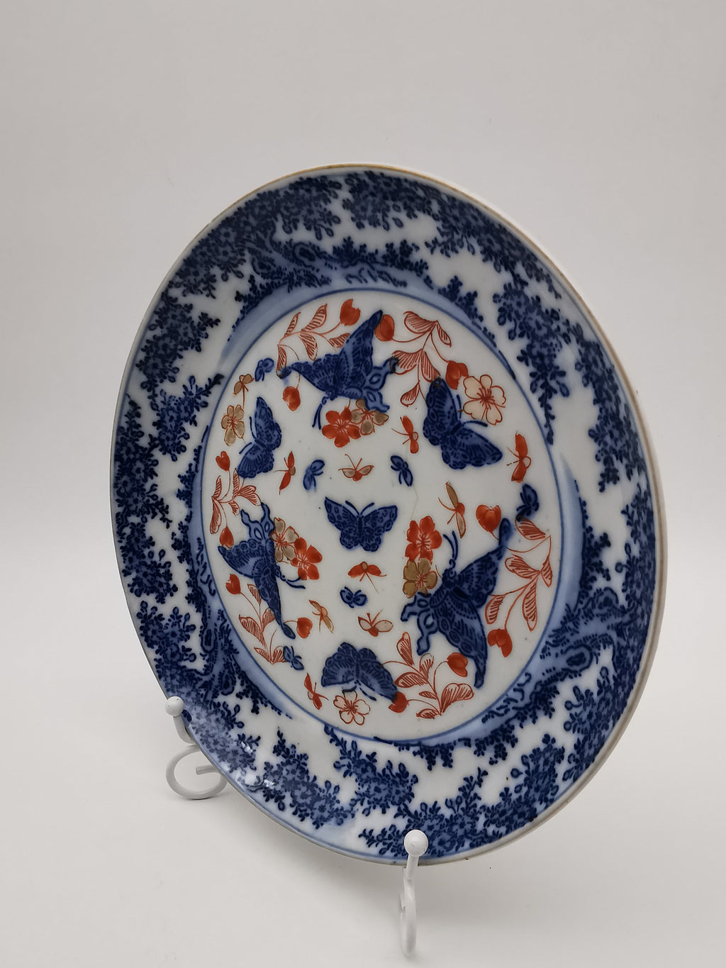 Antique 19th Century Chinese Imari Butterfly Export Plate