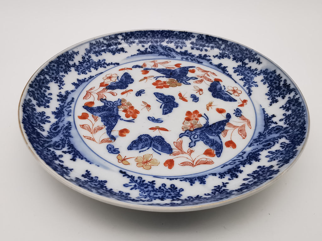 Antique 19th Century Chinese Imari Butterfly Export Plate