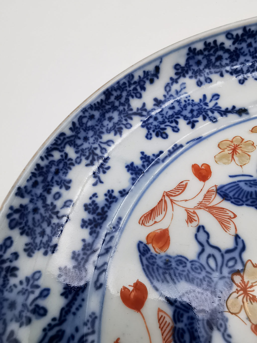 Antique 19th Century Chinese Imari Butterfly Export Plate