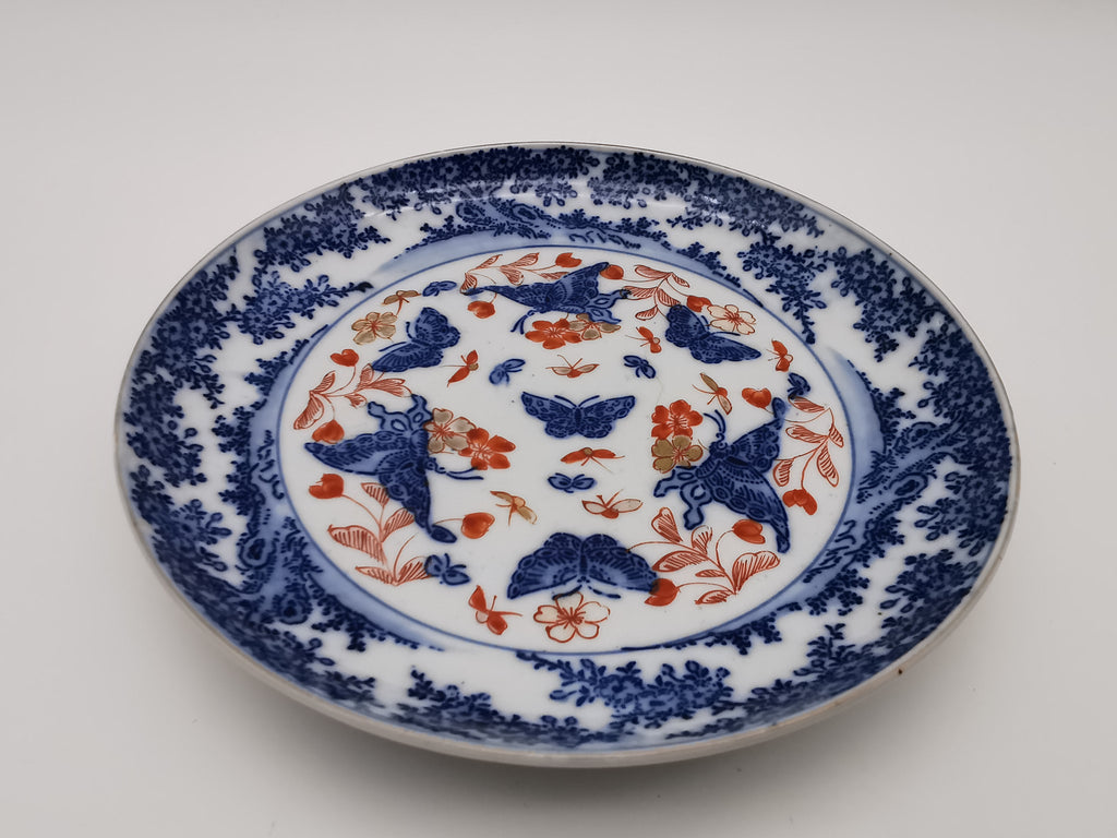 Antique 19th Century Chinese Imari Butterfly Export Plate