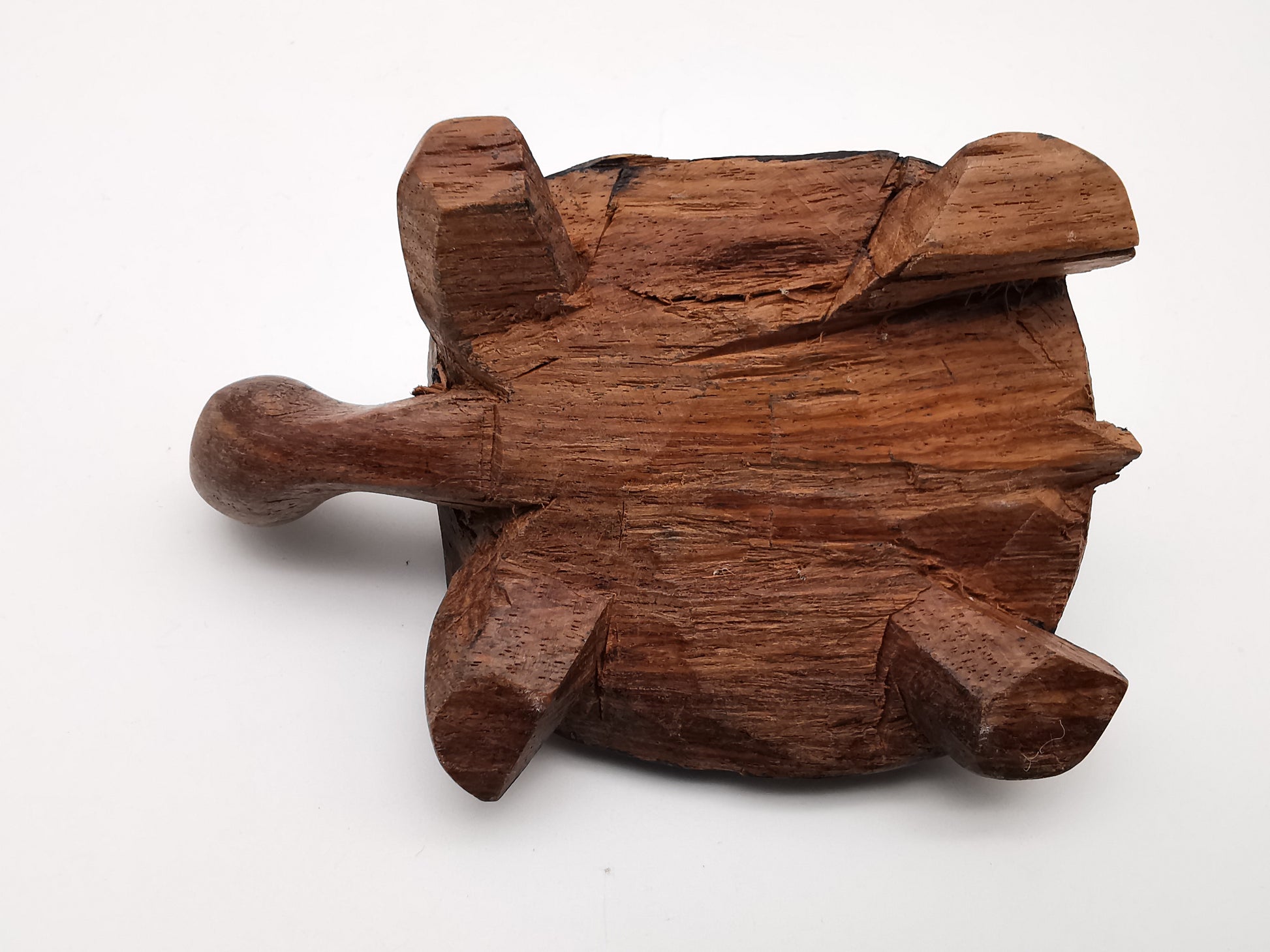 Hand-Carved Rustic Wooden Tortoise / Vintage Style Folk Art Turtle