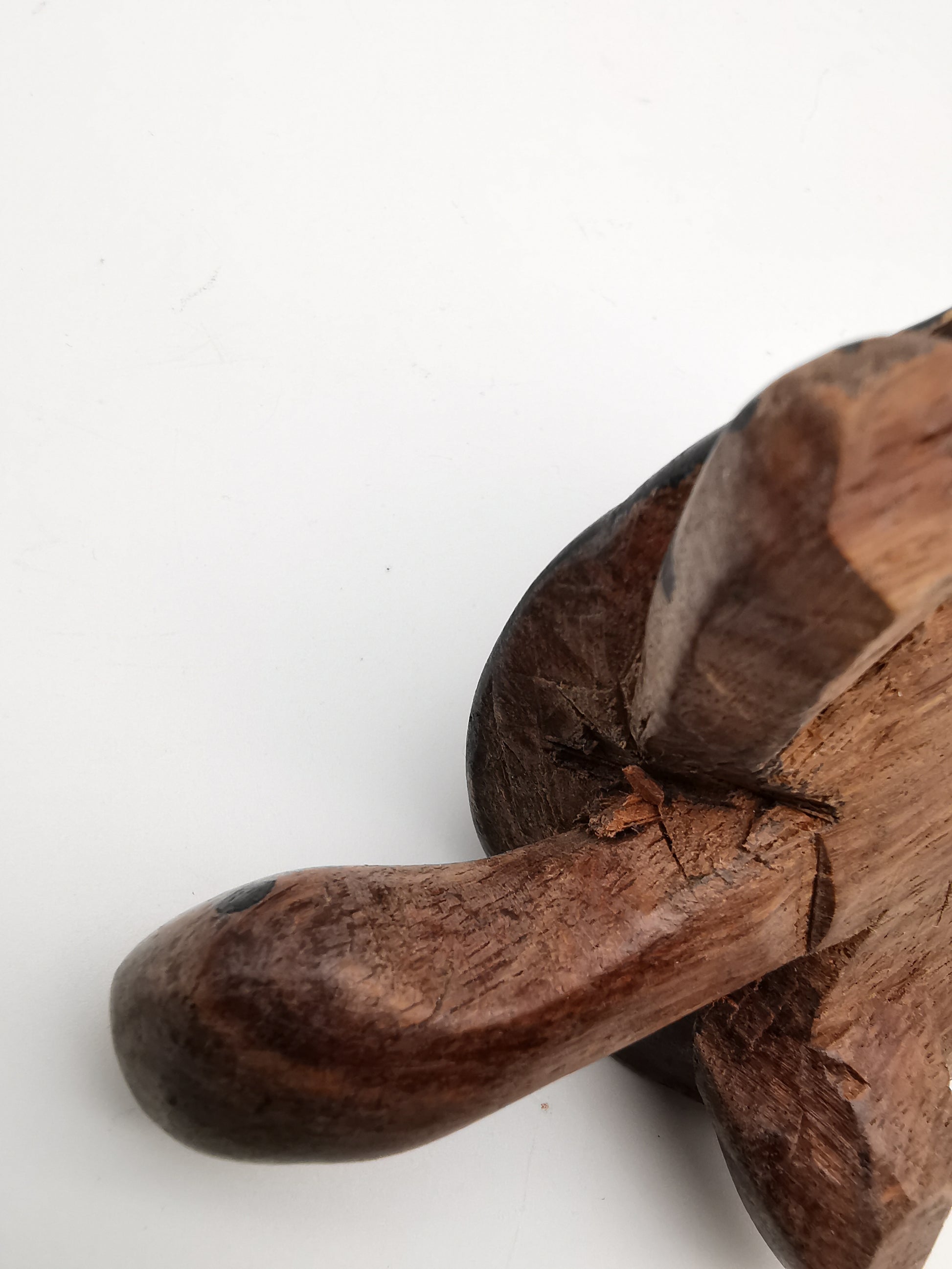 Hand-Carved Rustic Wooden Tortoise / Vintage Style Folk Art Turtle