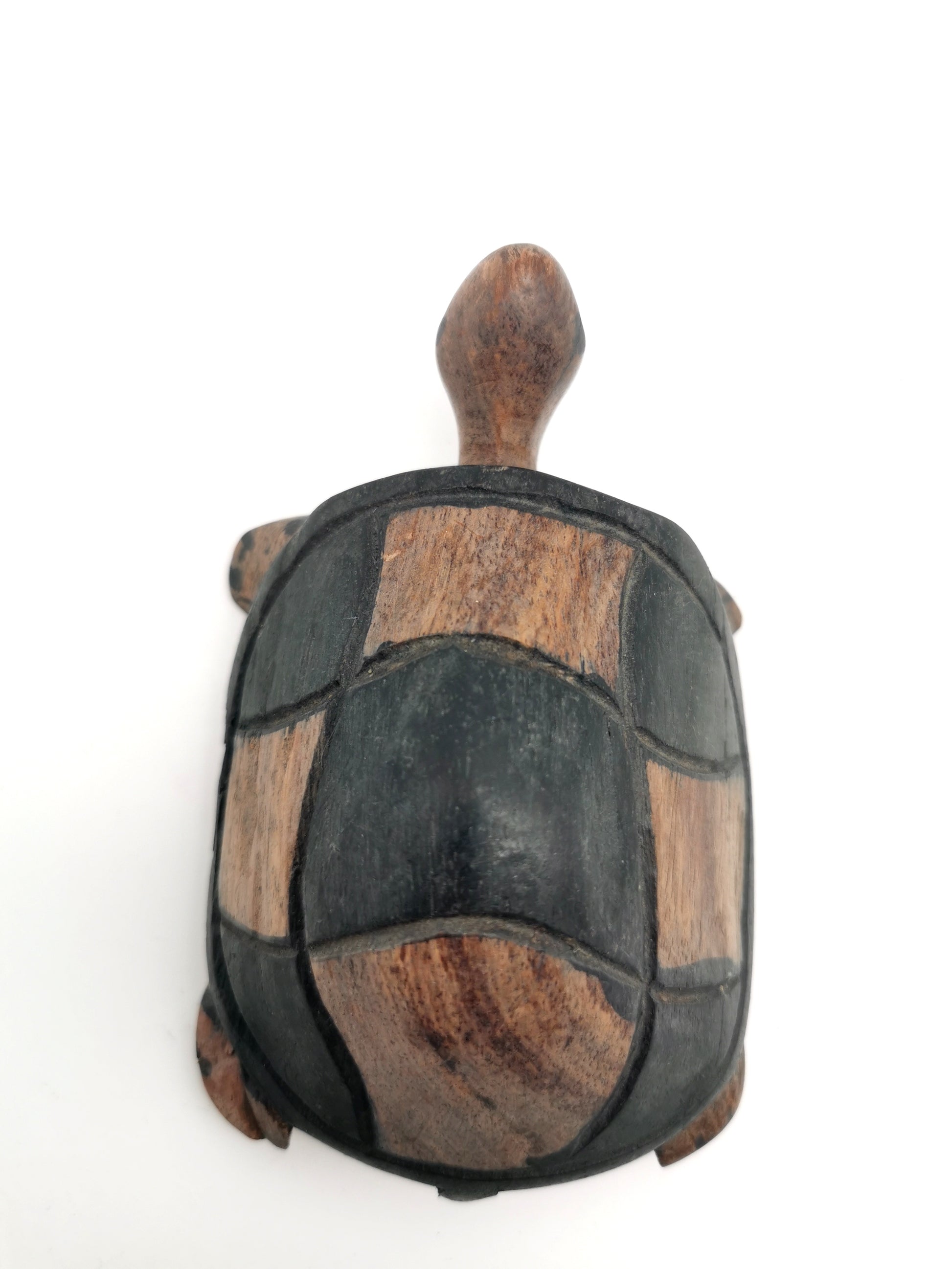 Hand-Carved Rustic Wooden Tortoise / Vintage Style Folk Art Turtle