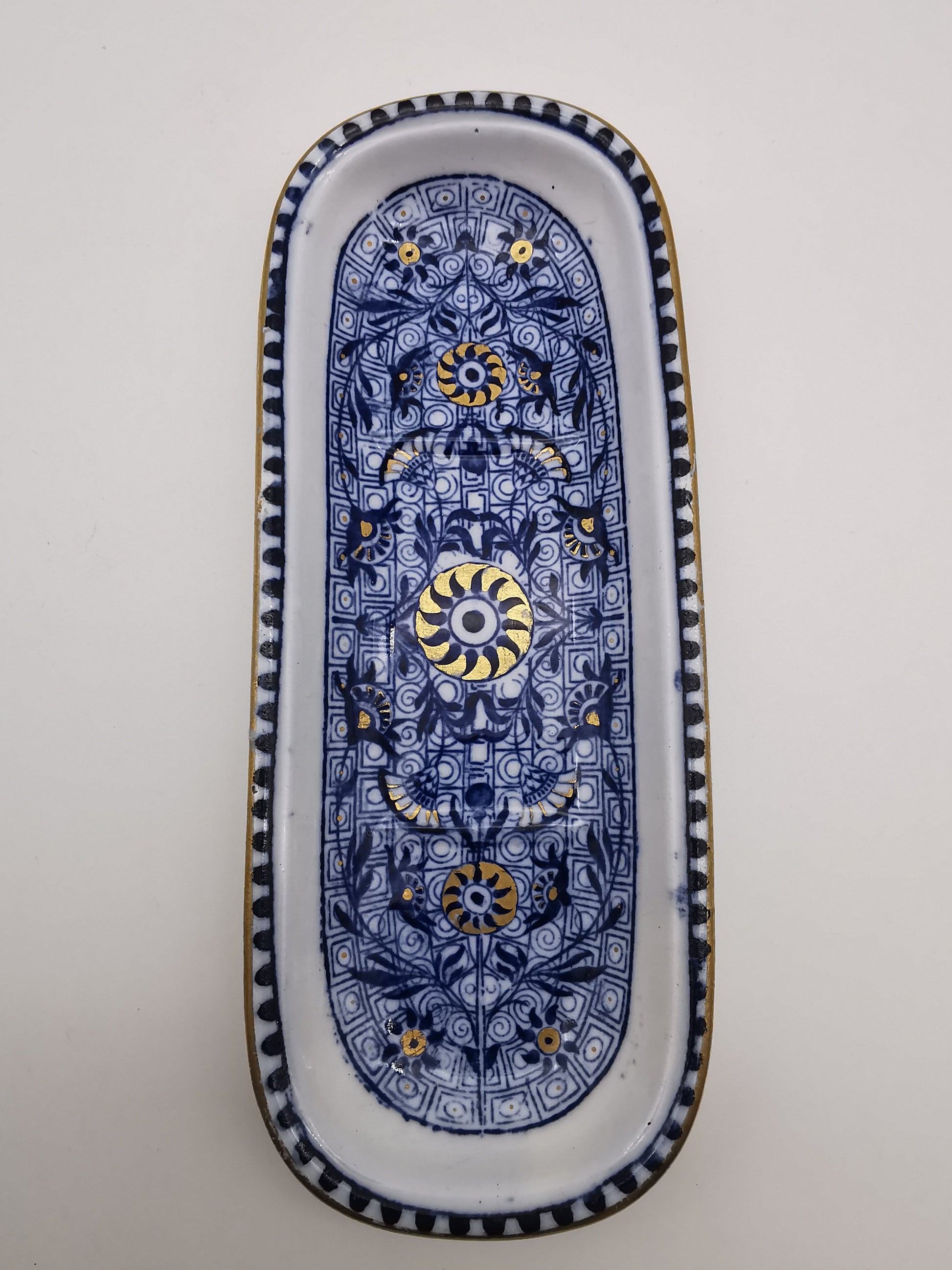 Antique Wedgwood White Ironstone Toothbrush / Razor Tray, dated 1882