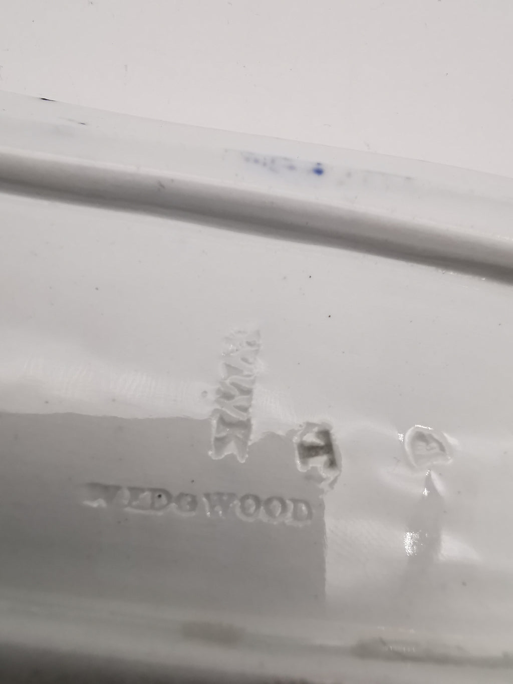 Antique Wedgwood White Ironstone Toothbrush / Razor Tray, dated 1882