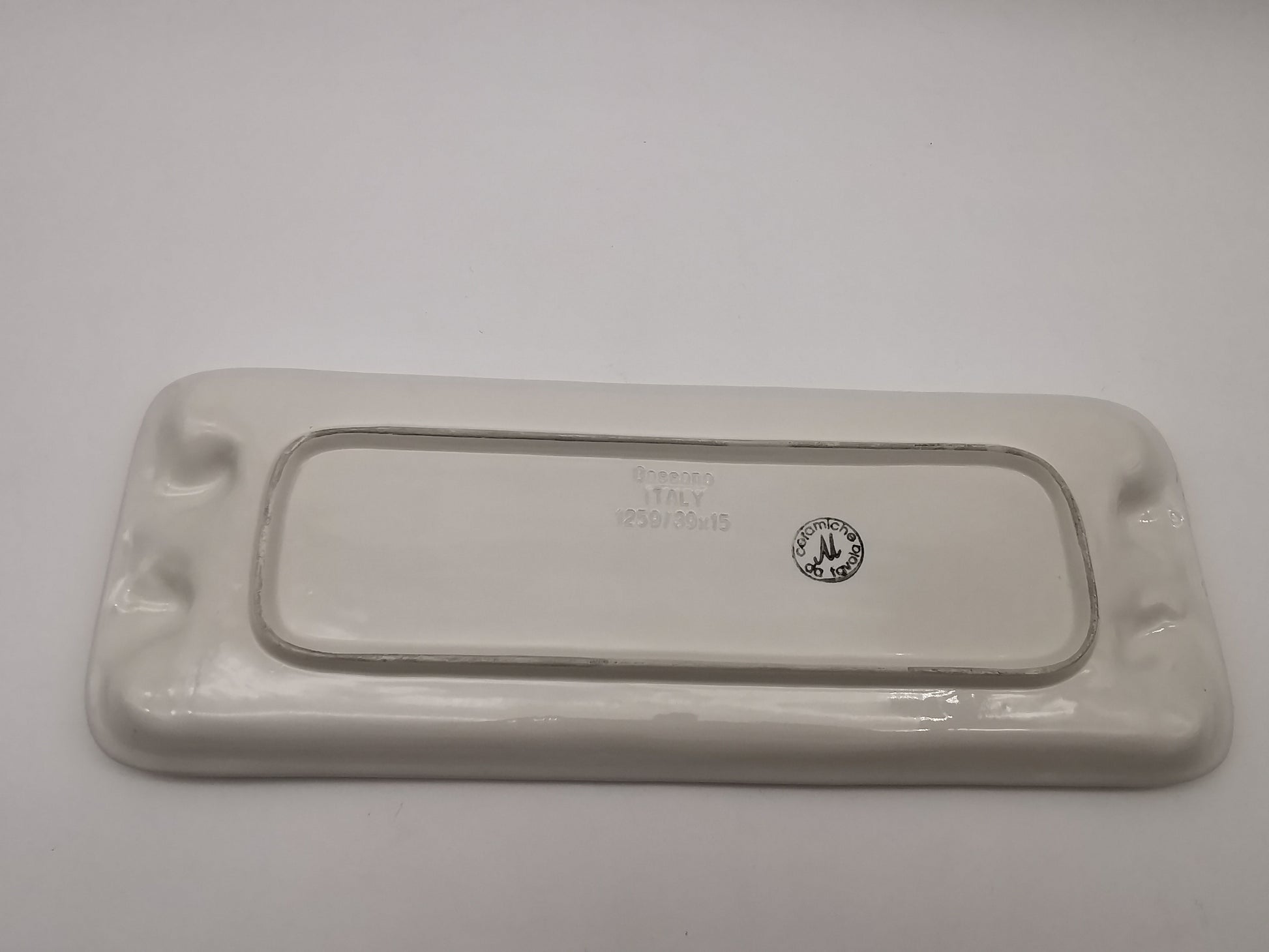 Vintage Bassano Italy Ceramic Lemon Serving Tray / Hand-Painted Majolica Rectangular Platter