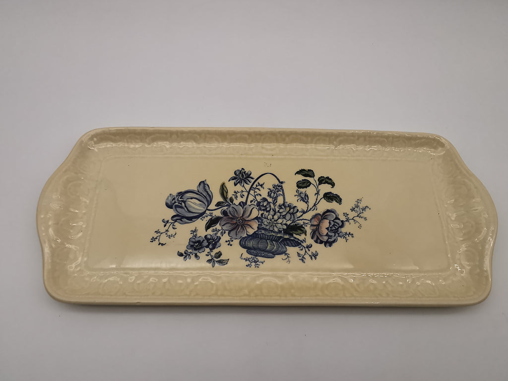 Royal Crownford "Charlotte" Blue and White Sandwich Tray – Staffordshire Ironstone Serving Platter