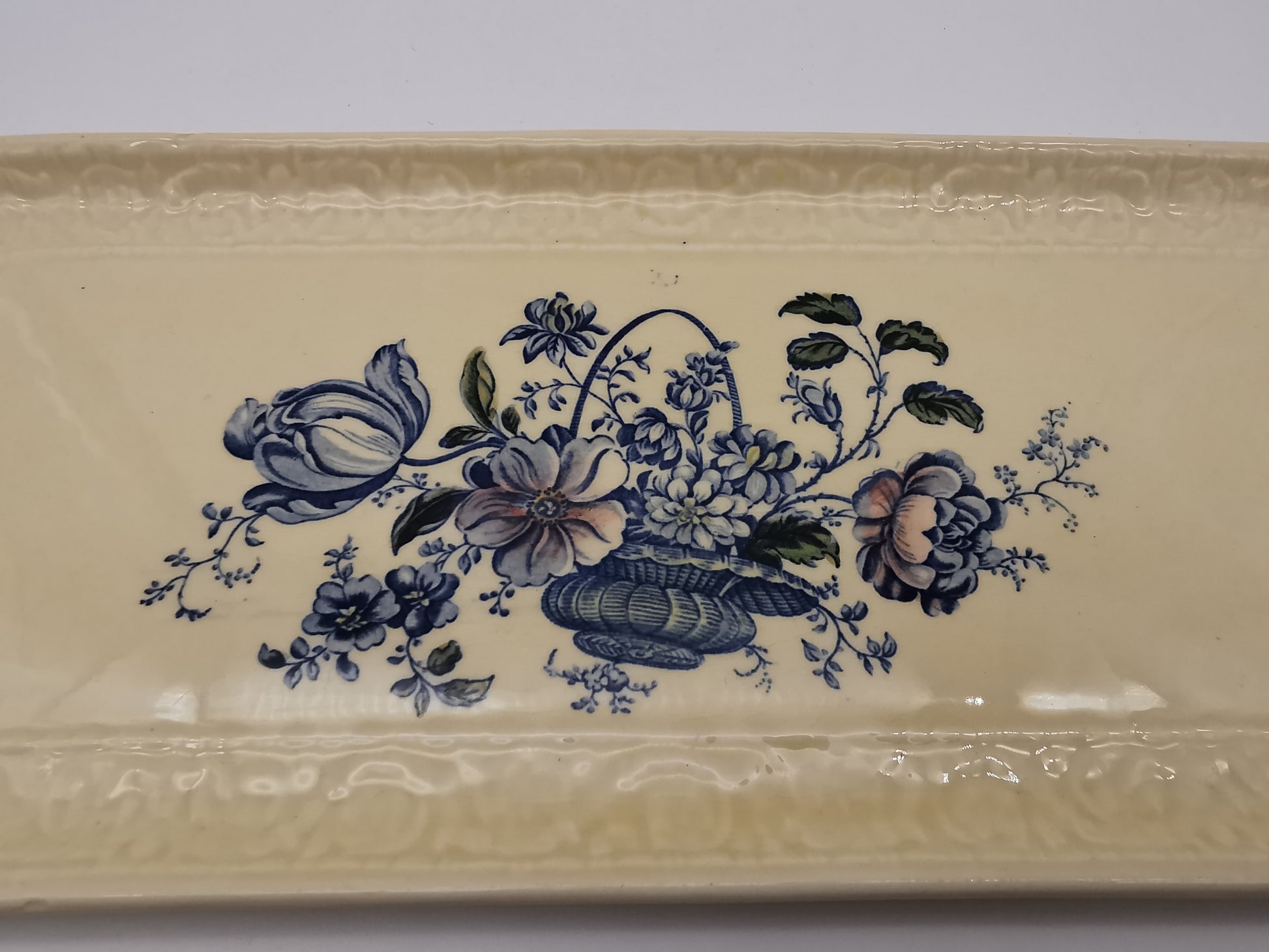 Royal Crownford "Charlotte" Blue and White Sandwich Tray – Staffordshire Ironstone Serving Platter