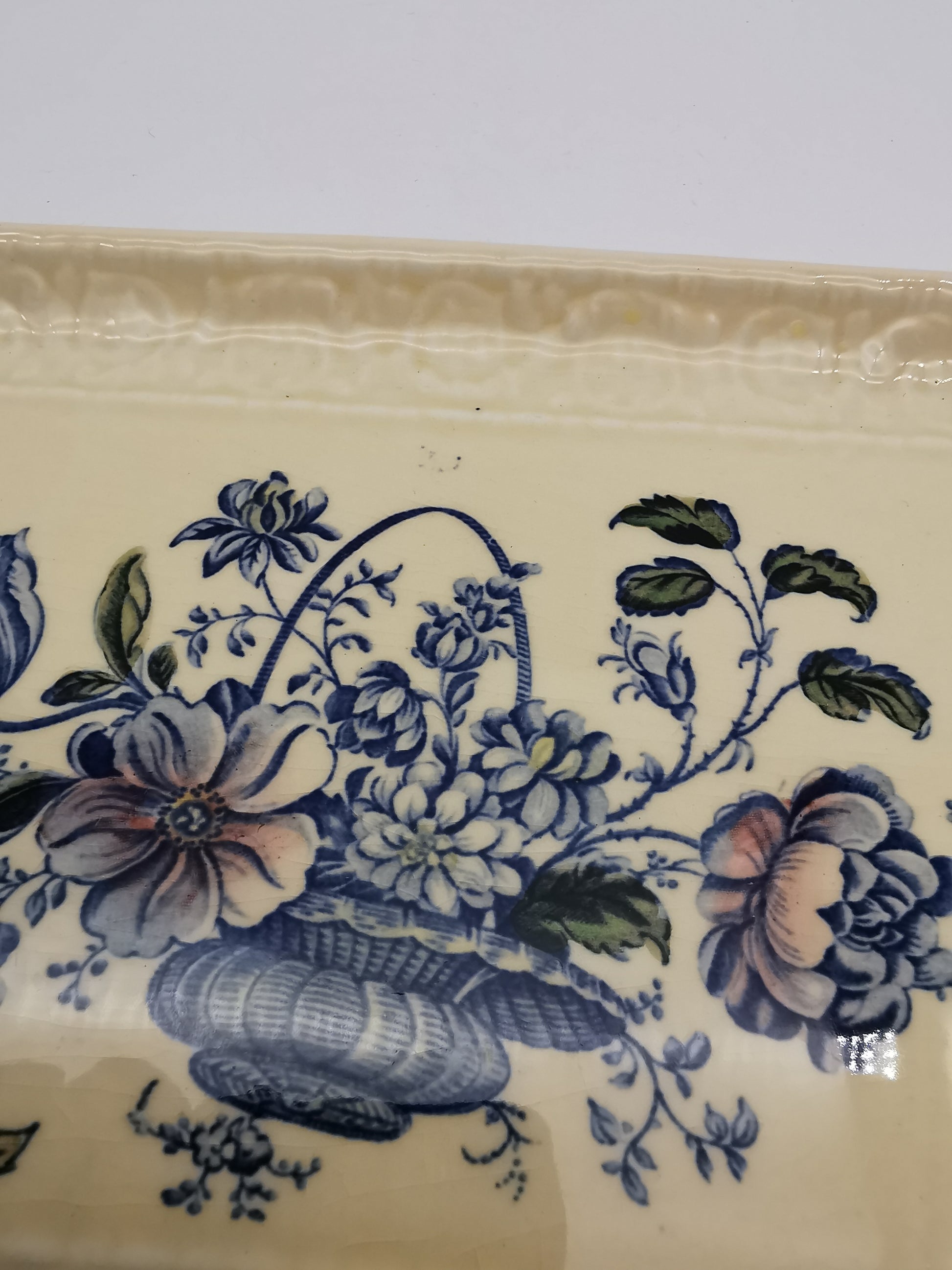 Royal Crownford "Charlotte" Blue and White Sandwich Tray – Staffordshire Ironstone Serving Platter