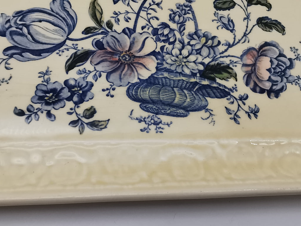 Royal Crownford "Charlotte" Blue and White Sandwich Tray – Staffordshire Ironstone Serving Platter