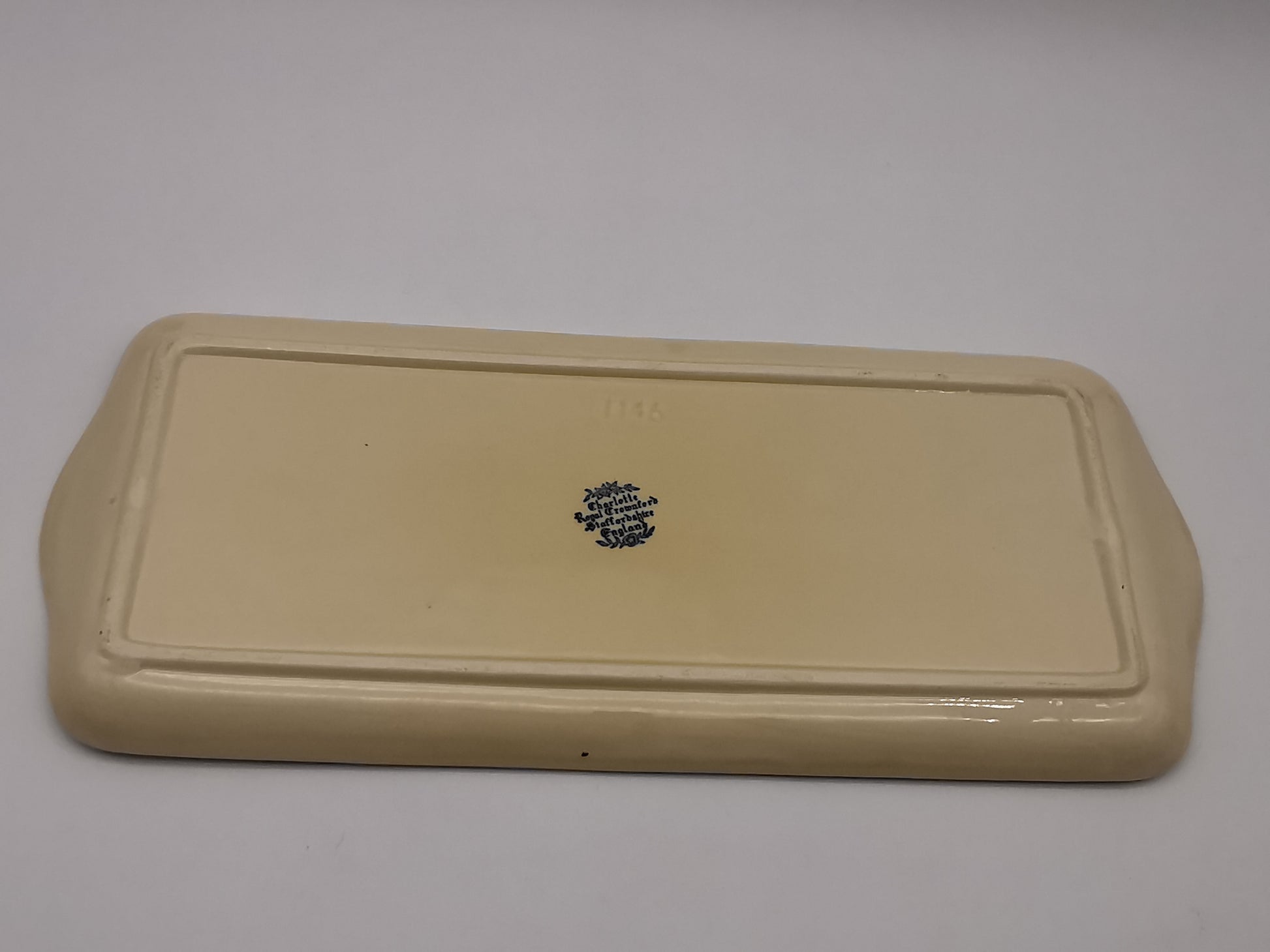 Royal Crownford "Charlotte" Blue and White Sandwich Tray – Staffordshire Ironstone Serving Platter