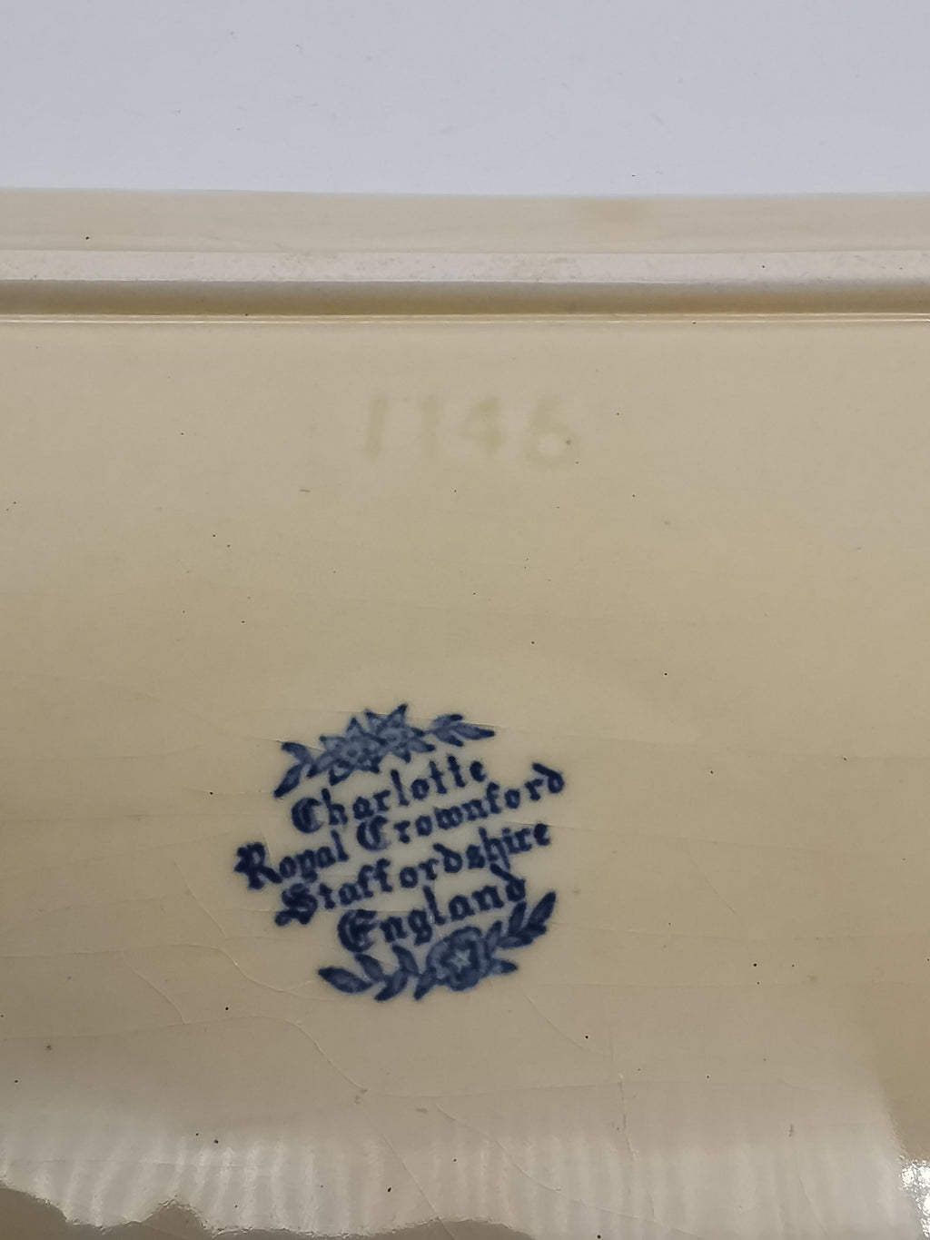 Royal Crownford "Charlotte" Blue and White Sandwich Tray – Staffordshire Ironstone Serving Platter