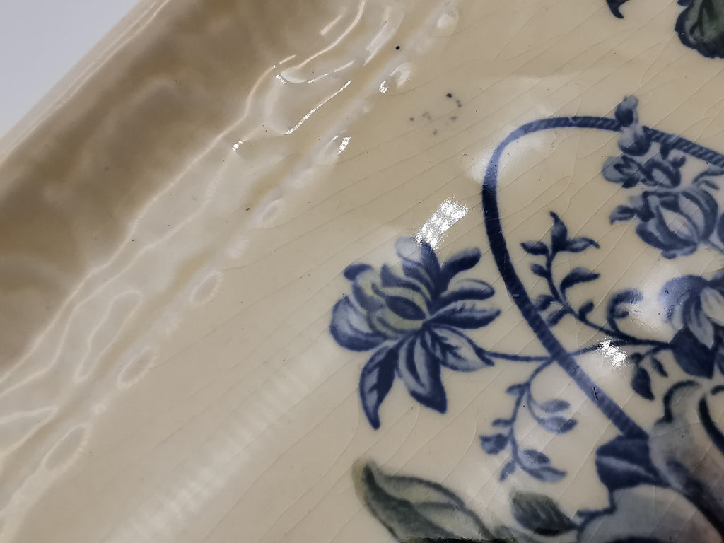 Royal Crownford "Charlotte" Blue and White Sandwich Tray – Staffordshire Ironstone Serving Platter