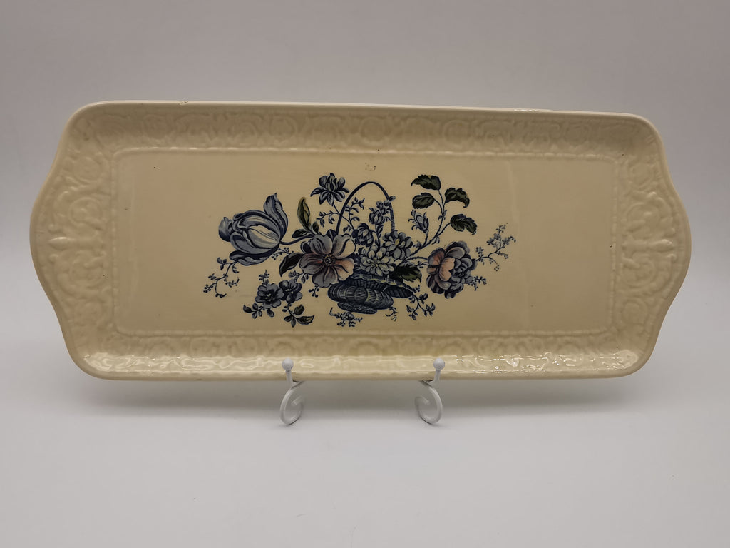 Royal Crownford "Charlotte" Blue and White Sandwich Tray – Staffordshire Ironstone Serving Platter