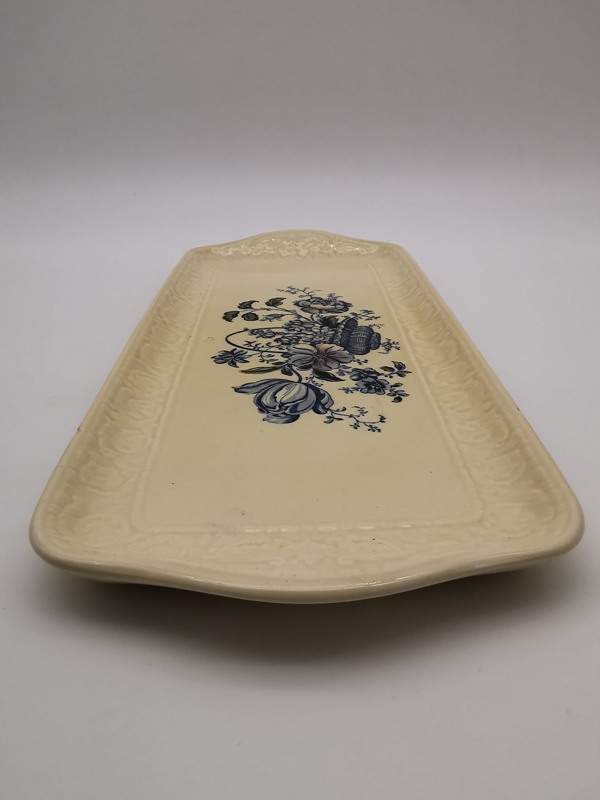 Royal Crownford "Charlotte" Blue and White Sandwich Tray – Staffordshire Ironstone Serving Platter