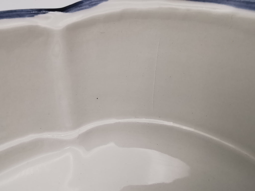 Large Vintage Italian Ceramic Serving Platter – 16" Beautiful Gooseberry Botanical Oval Tray
