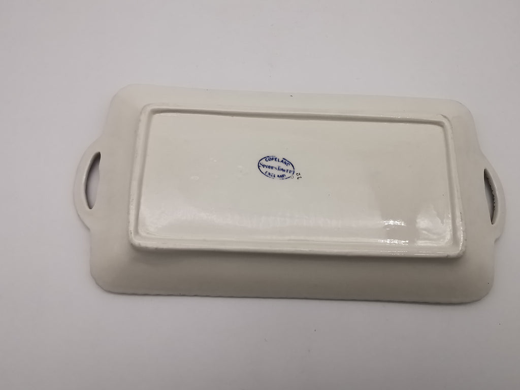 Vintage Copeland Spode's Tower Blue Twin-Handled Rectangular Sandwich Tray Platter