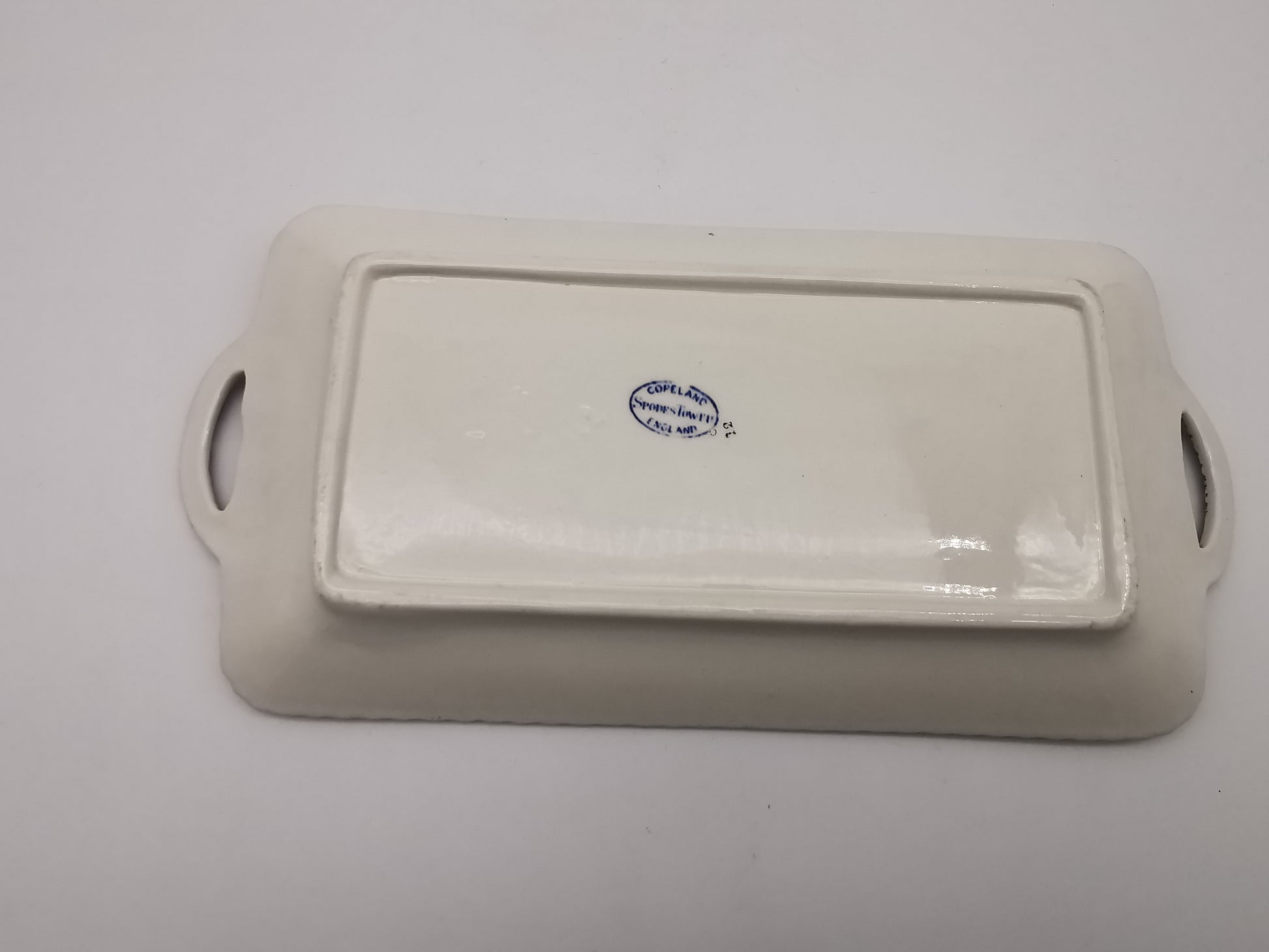 Vintage Copeland Spode's Tower Blue Twin-Handled Rectangular Sandwich Tray Platter