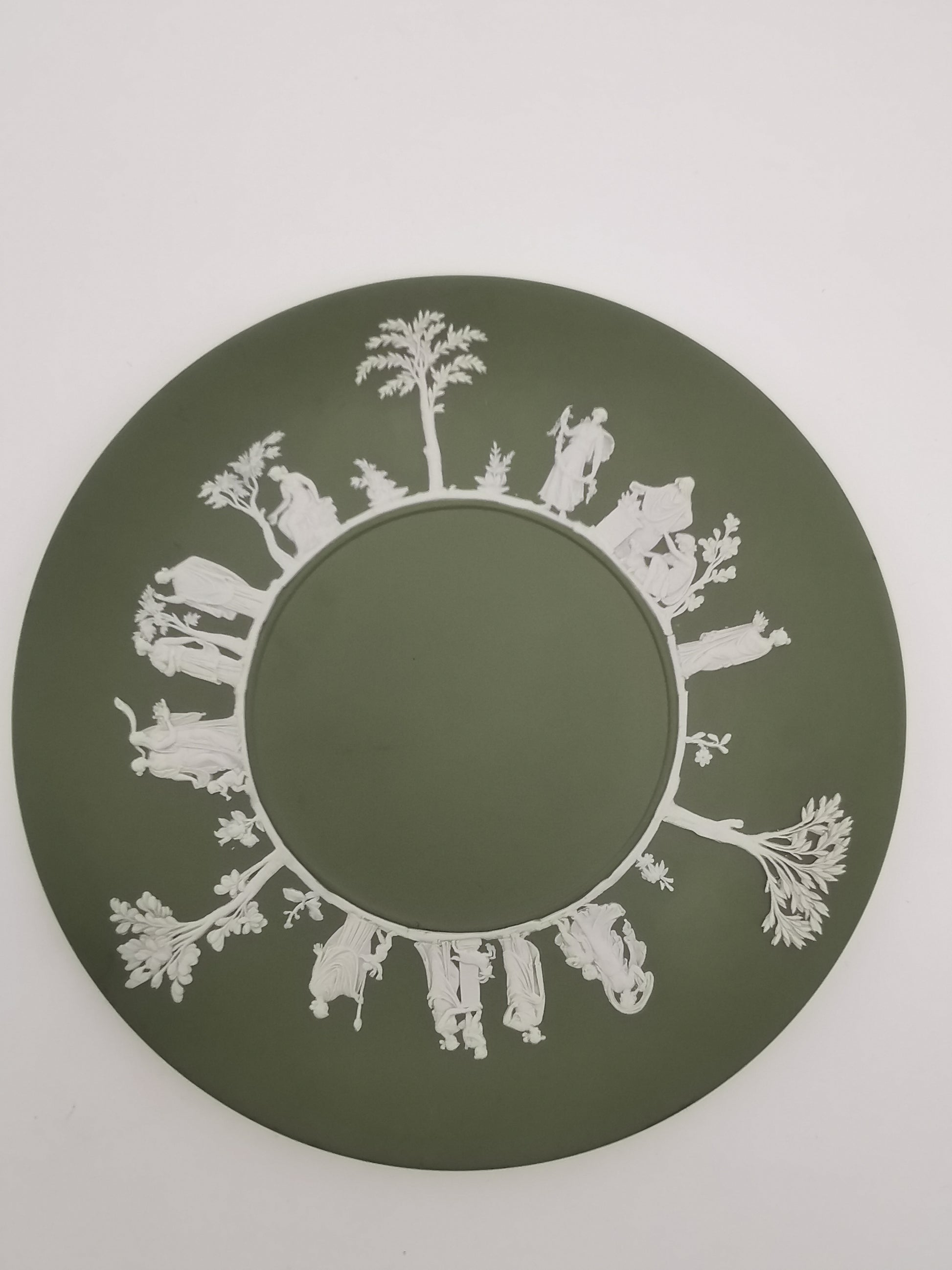 Vintage Wedgwood Sage Green Jasperware Plate 24cm
