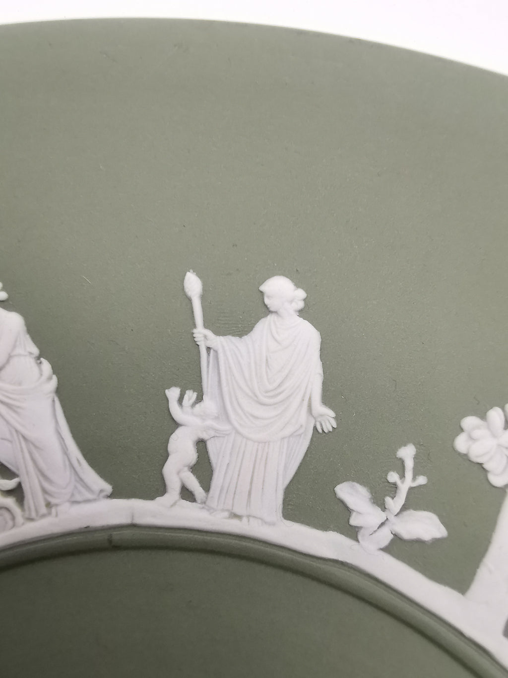 Vintage Wedgwood Sage Green Jasperware Plate 24cm