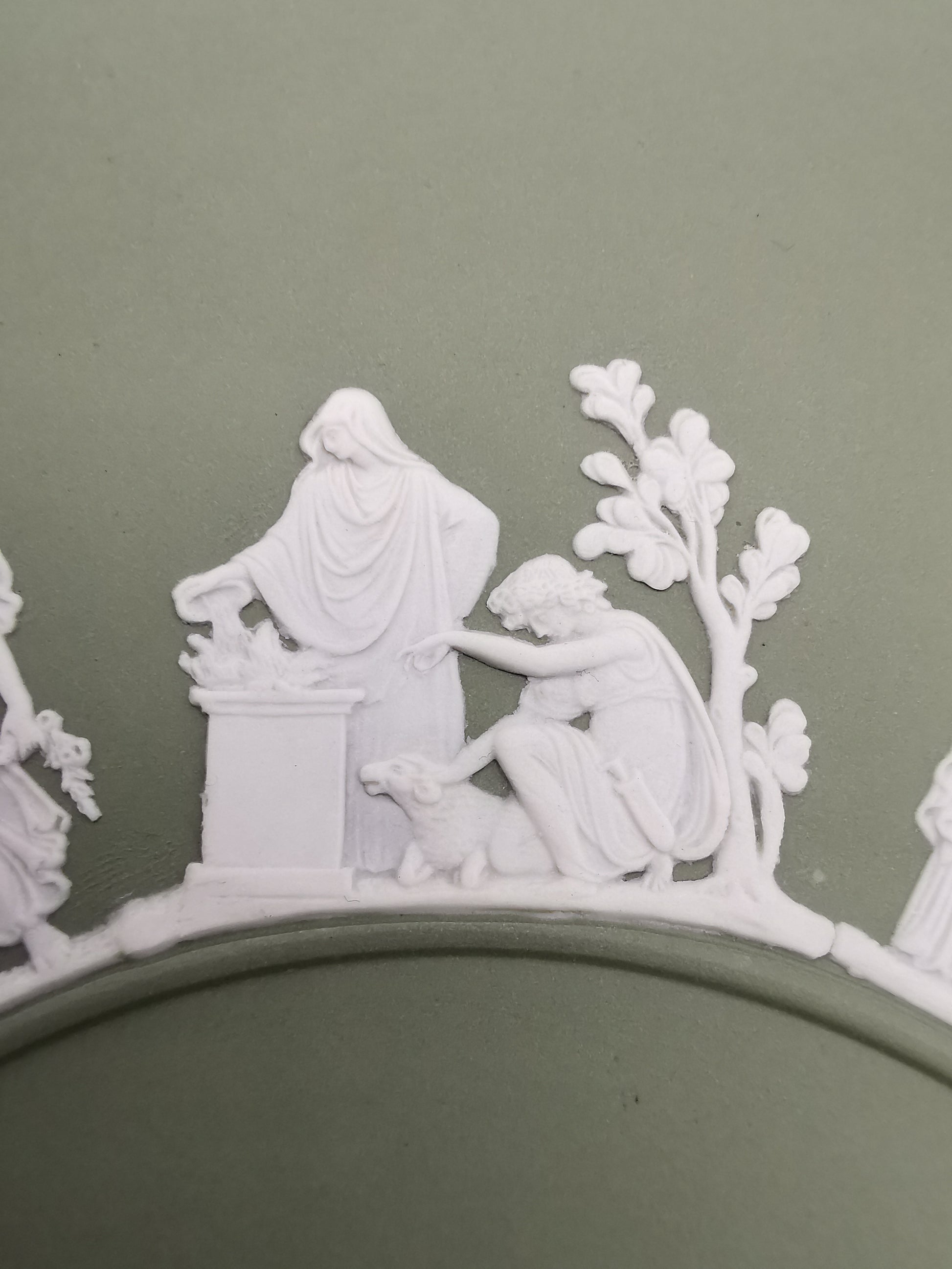 Vintage Wedgwood Sage Green Jasperware Plate 24cm
