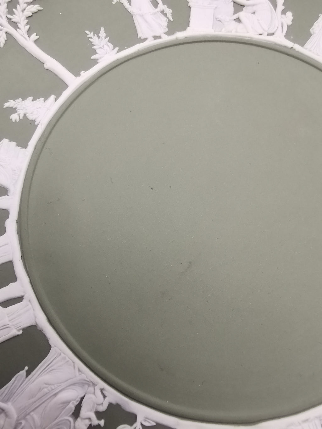 Vintage Wedgwood Sage Green Jasperware Plate 24cm