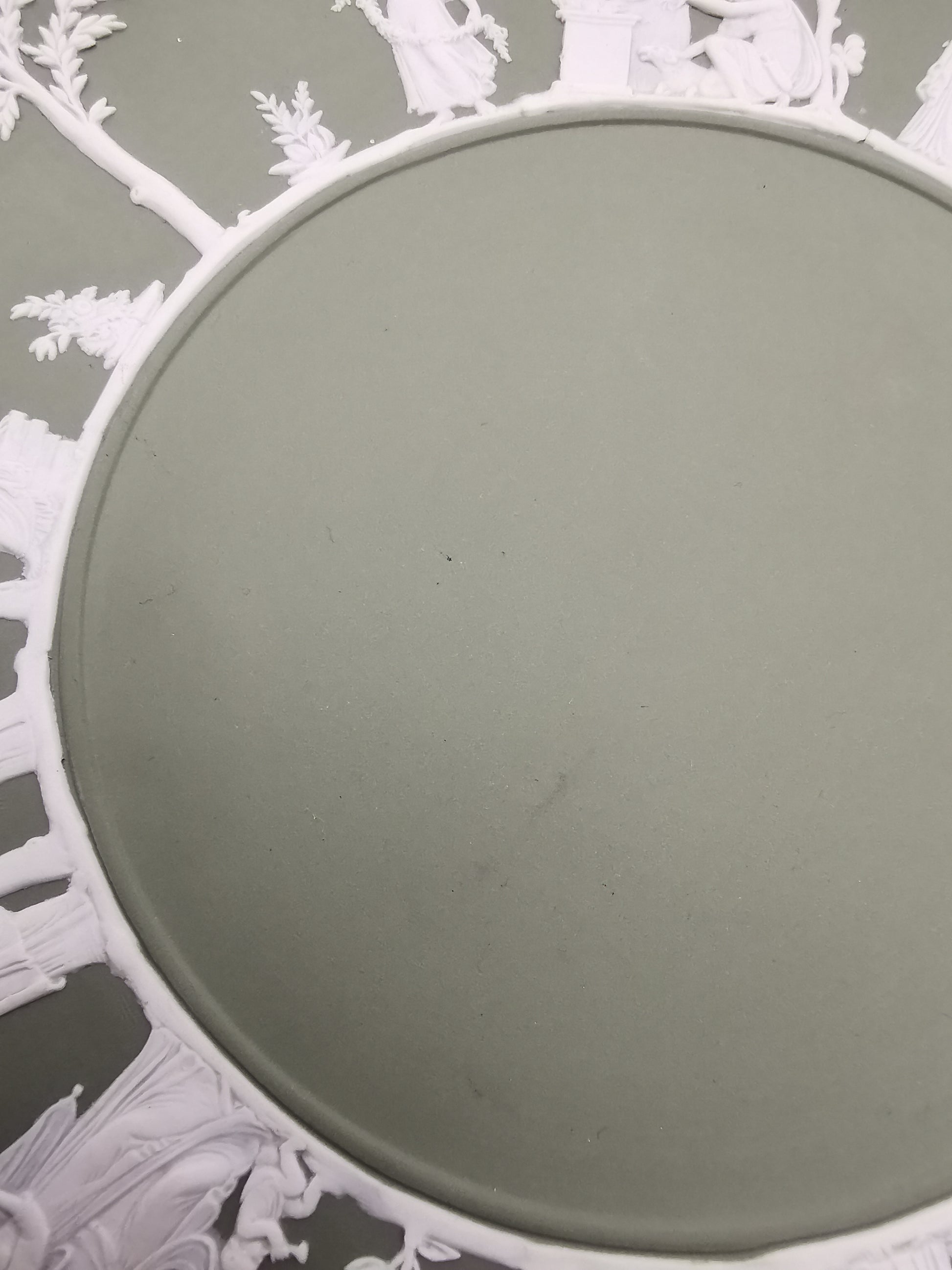 Vintage Wedgwood Sage Green Jasperware Plate 24cm