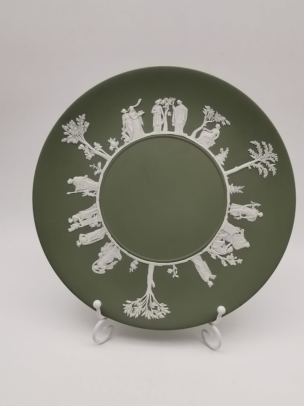 Vintage Wedgwood Sage Green Jasperware Plate 24cm