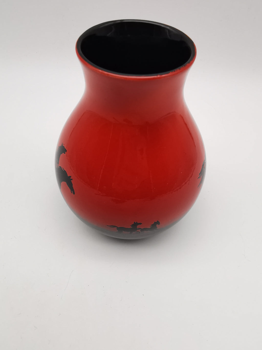 Vintage SylvaC "Wild Horses" Flambé Vase - Red & Black Sunset, Pattern 4264