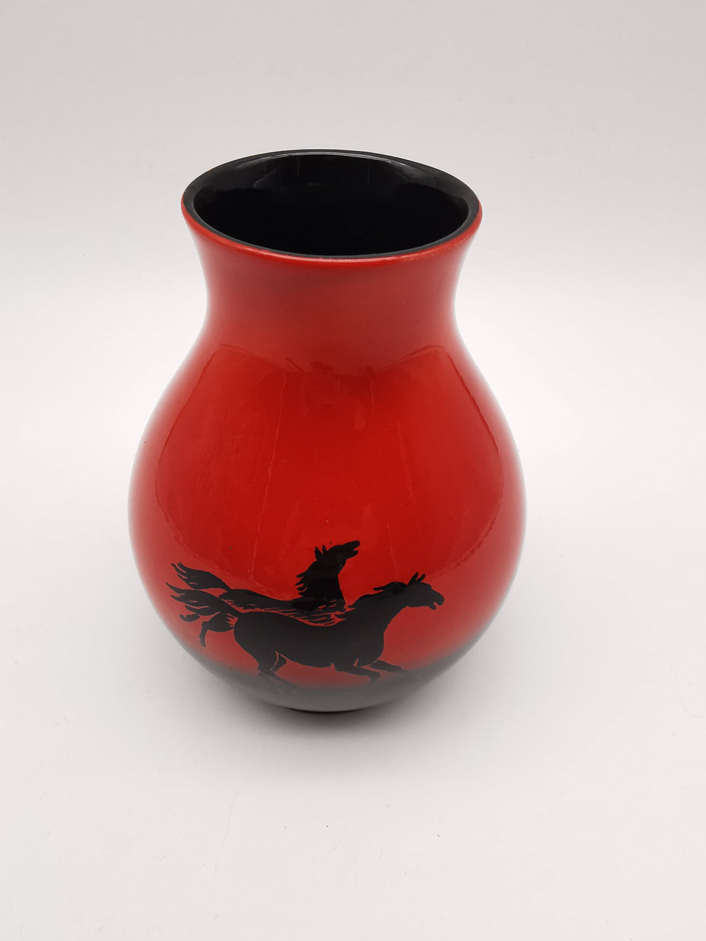 Vintage SylvaC "Wild Horses" Flambé Vase - Red & Black Sunset, Pattern 4264