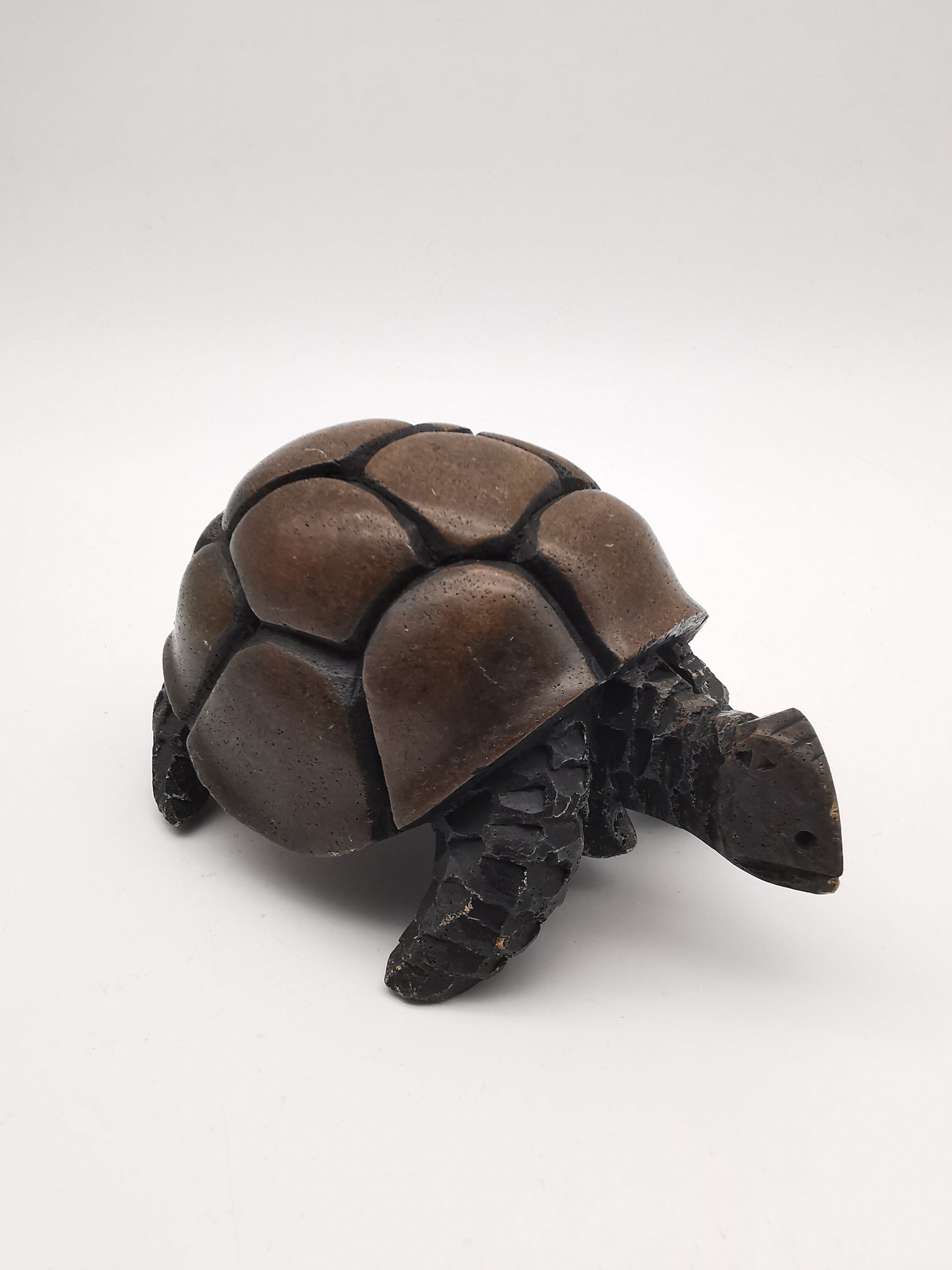 Heavy Vintage Swaziland Soapstone Tortoise – Rare Eswatini Hand-Carved Sculpture