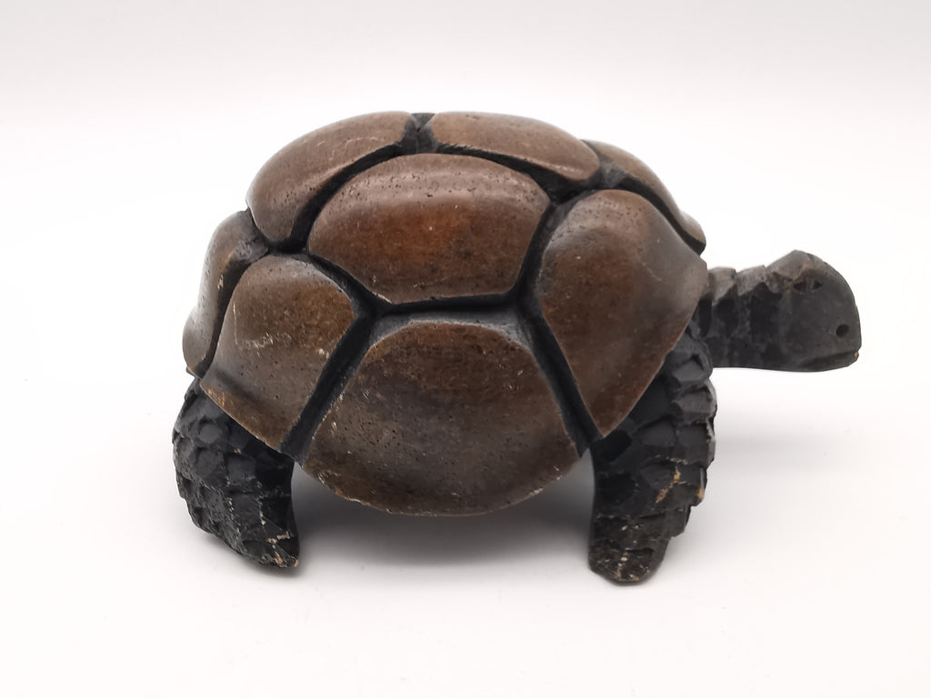 Heavy Vintage Swaziland Soapstone Tortoise – Rare Eswatini Hand-Carved Sculpture