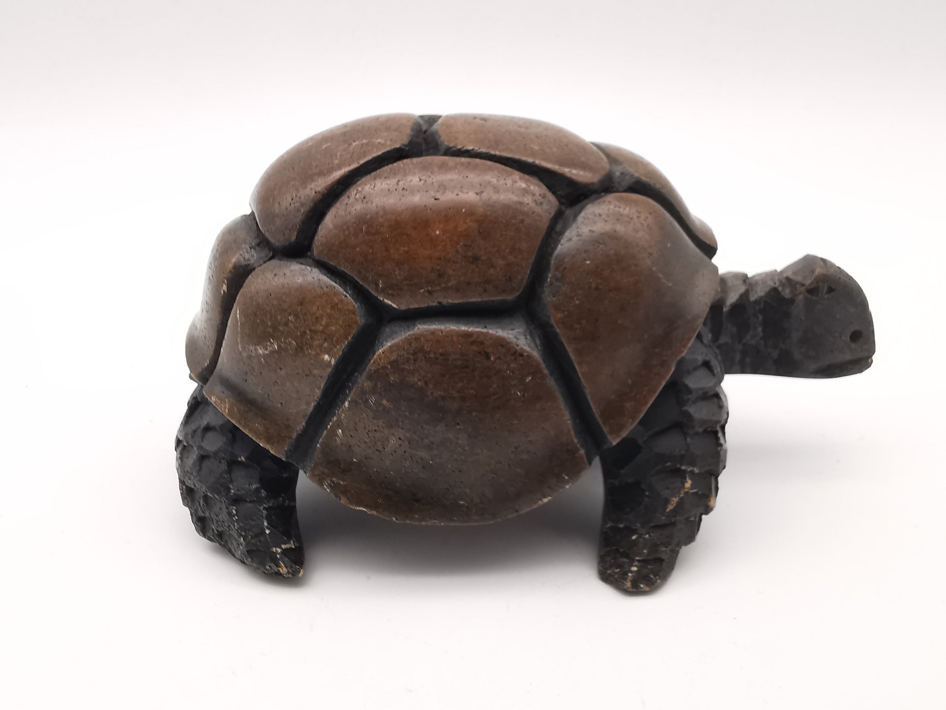 Heavy Vintage Swaziland Soapstone Tortoise – Rare Eswatini Hand-Carved Sculpture