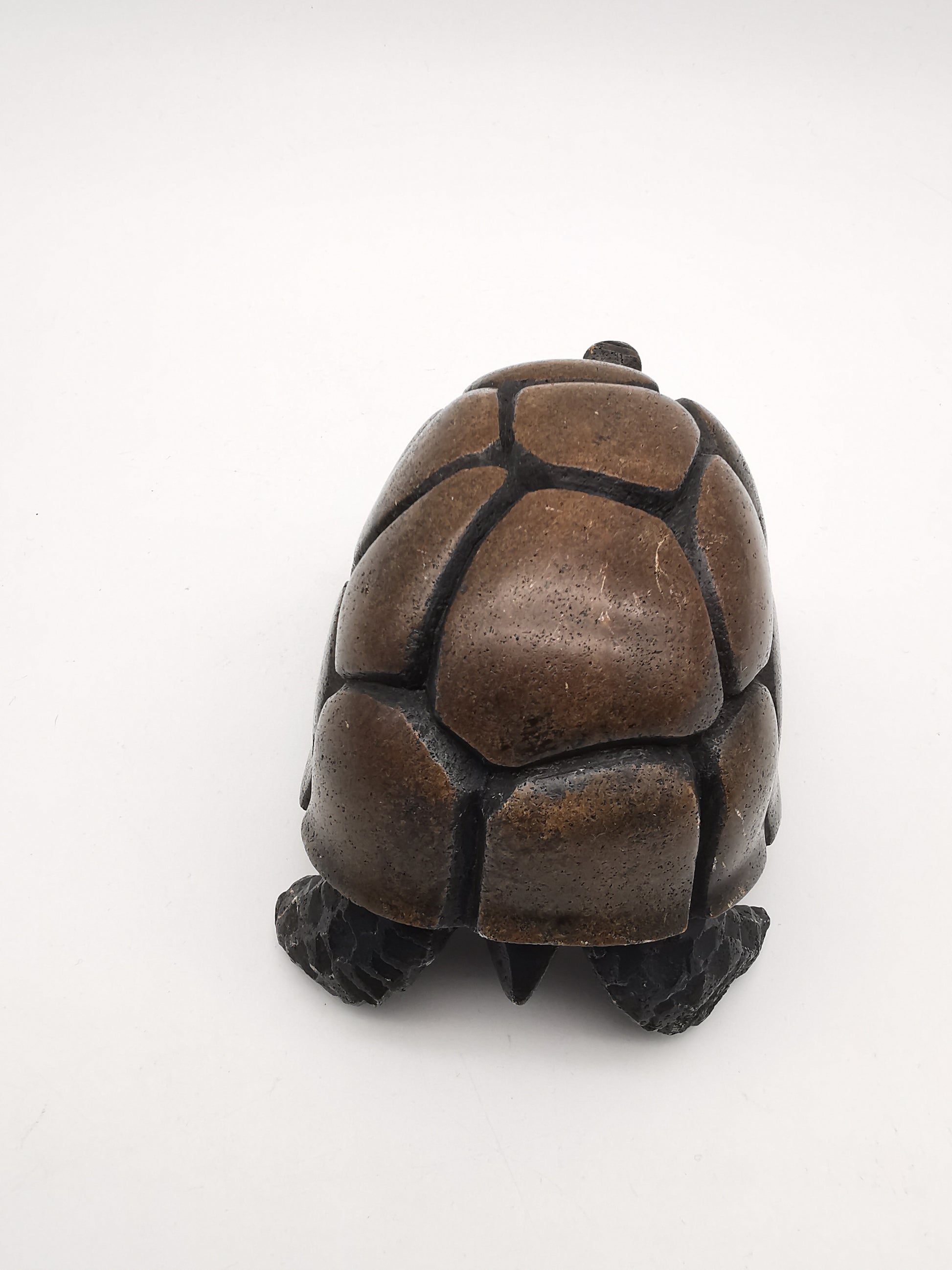 Heavy Vintage Swaziland Soapstone Tortoise – Rare Eswatini Hand-Carved Sculpture