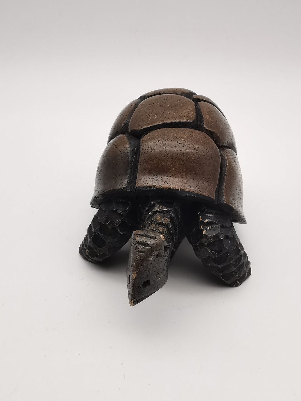 Heavy Vintage Swaziland Soapstone Tortoise – Rare Eswatini Hand-Carved Sculpture