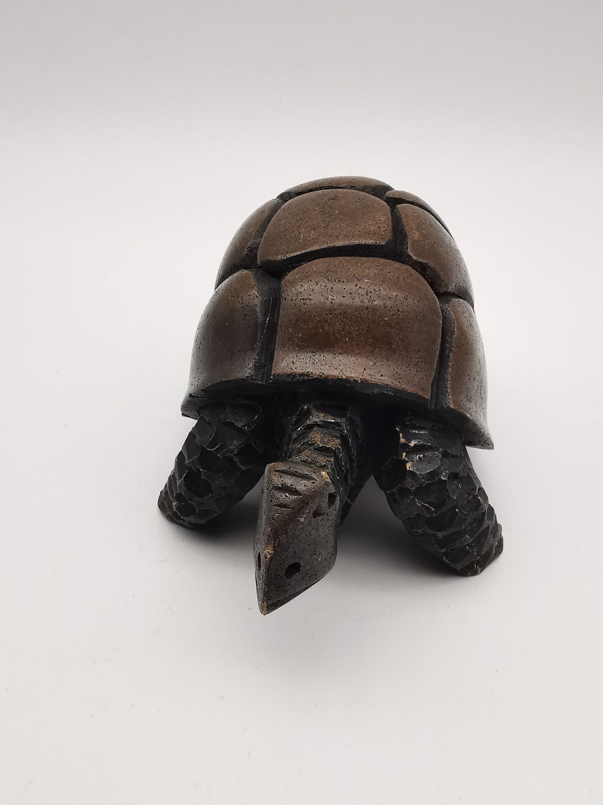 Heavy Vintage Swaziland Soapstone Tortoise – Rare Eswatini Hand-Carved Sculpture