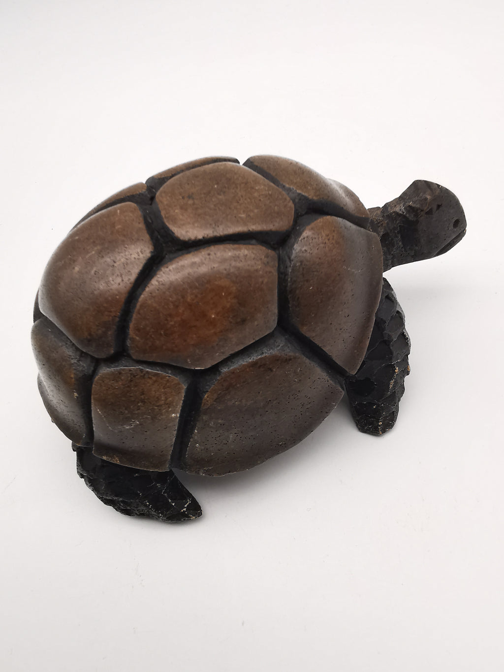 Heavy Vintage Swaziland Soapstone Tortoise – Rare Eswatini Hand-Carved Sculpture
