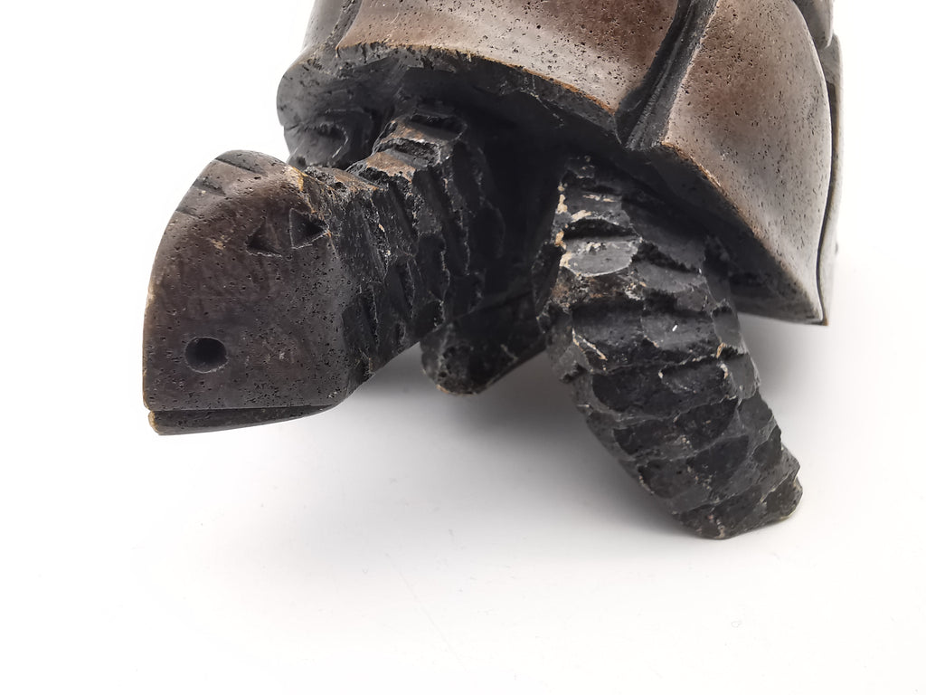 Heavy Vintage Swaziland Soapstone Tortoise – Rare Eswatini Hand-Carved Sculpture