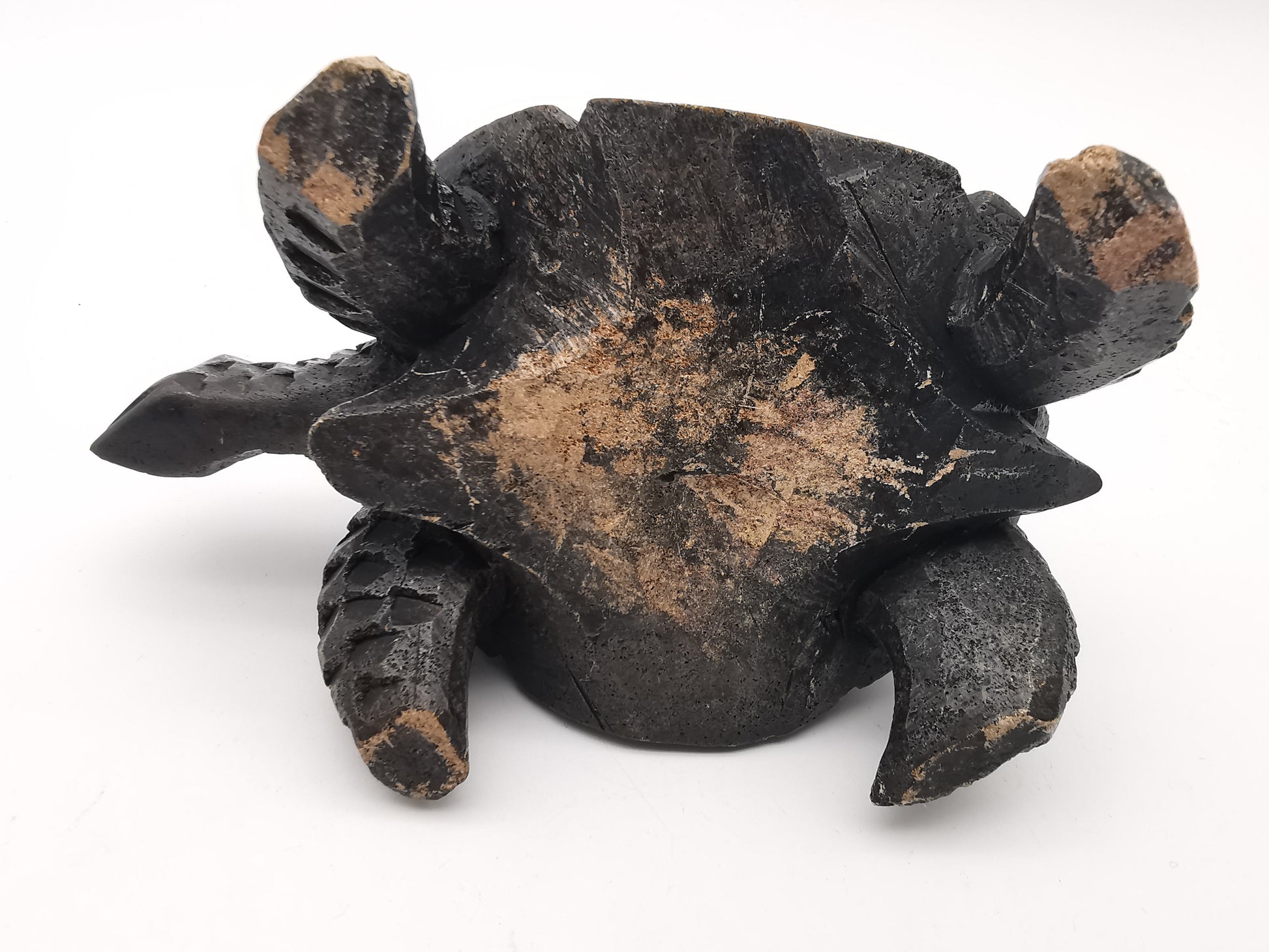 Heavy Vintage Swaziland Soapstone Tortoise – Rare Eswatini Hand-Carved Sculpture