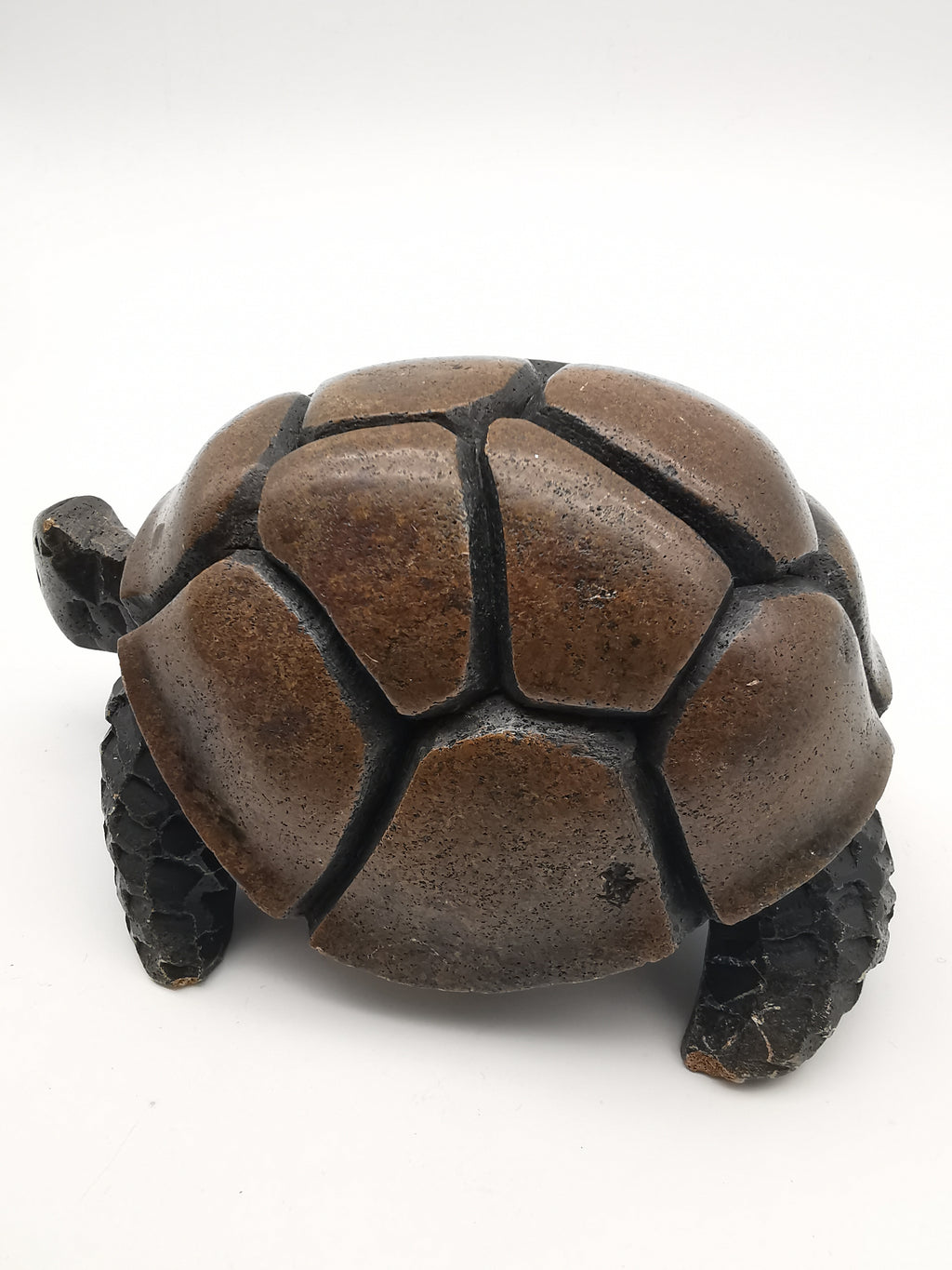 Heavy Vintage Swaziland Soapstone Tortoise – Rare Eswatini Hand-Carved Sculpture