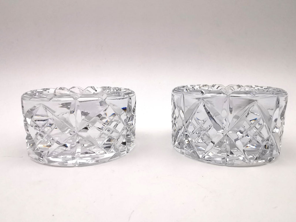 Pair of Vintage Dominion Glass Lead Crystal Heavy Paperweights