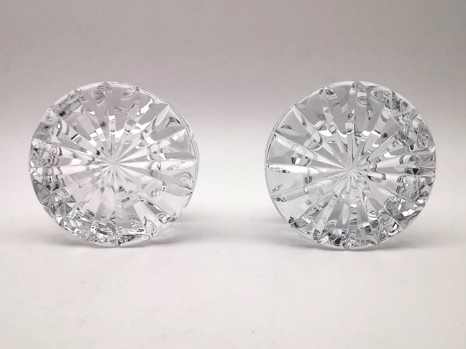 Pair of Vintage Dominion Glass Lead Crystal Heavy Paperweights