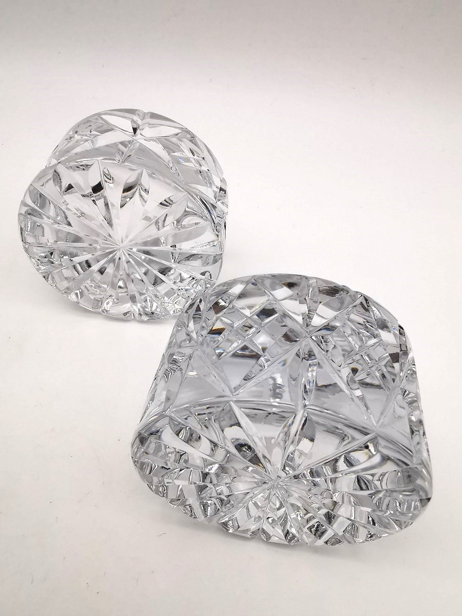 Pair of Vintage Dominion Glass Lead Crystal Heavy Paperweights