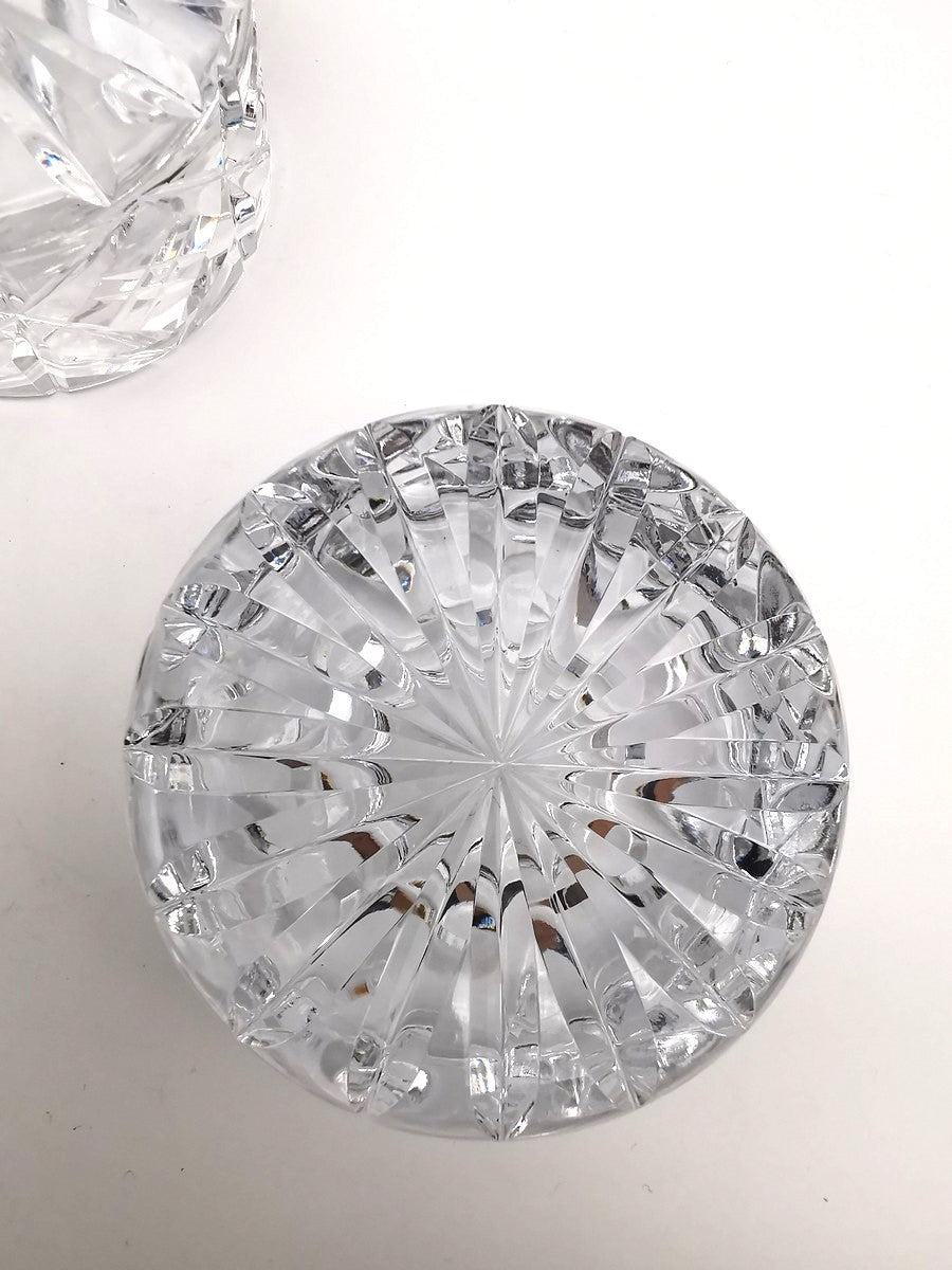 Pair of Vintage Dominion Glass Lead Crystal Heavy Paperweights